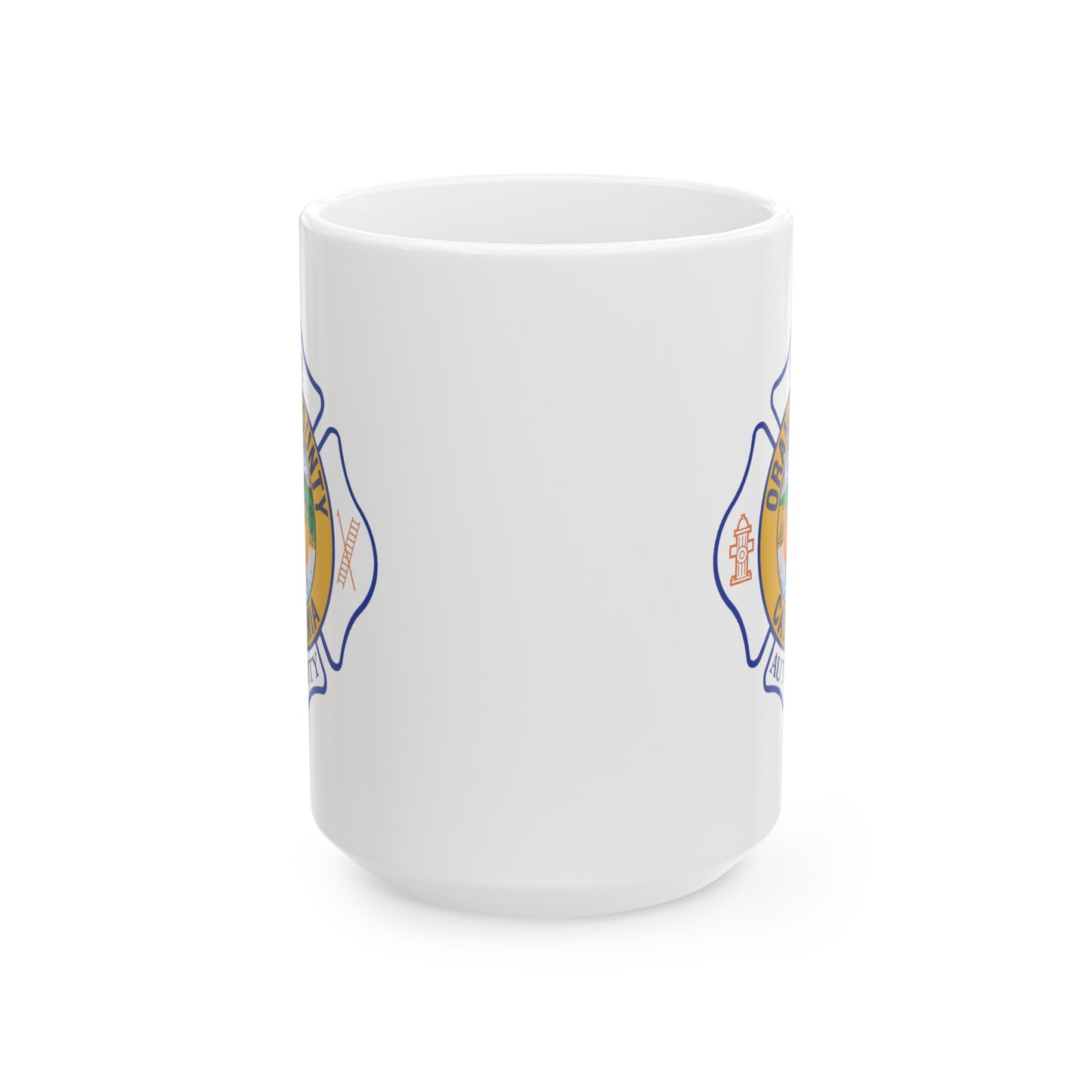 Orange County Fire Authority Coffee Mug - Double Sided White Ceramic 15oz by The GlassyLass