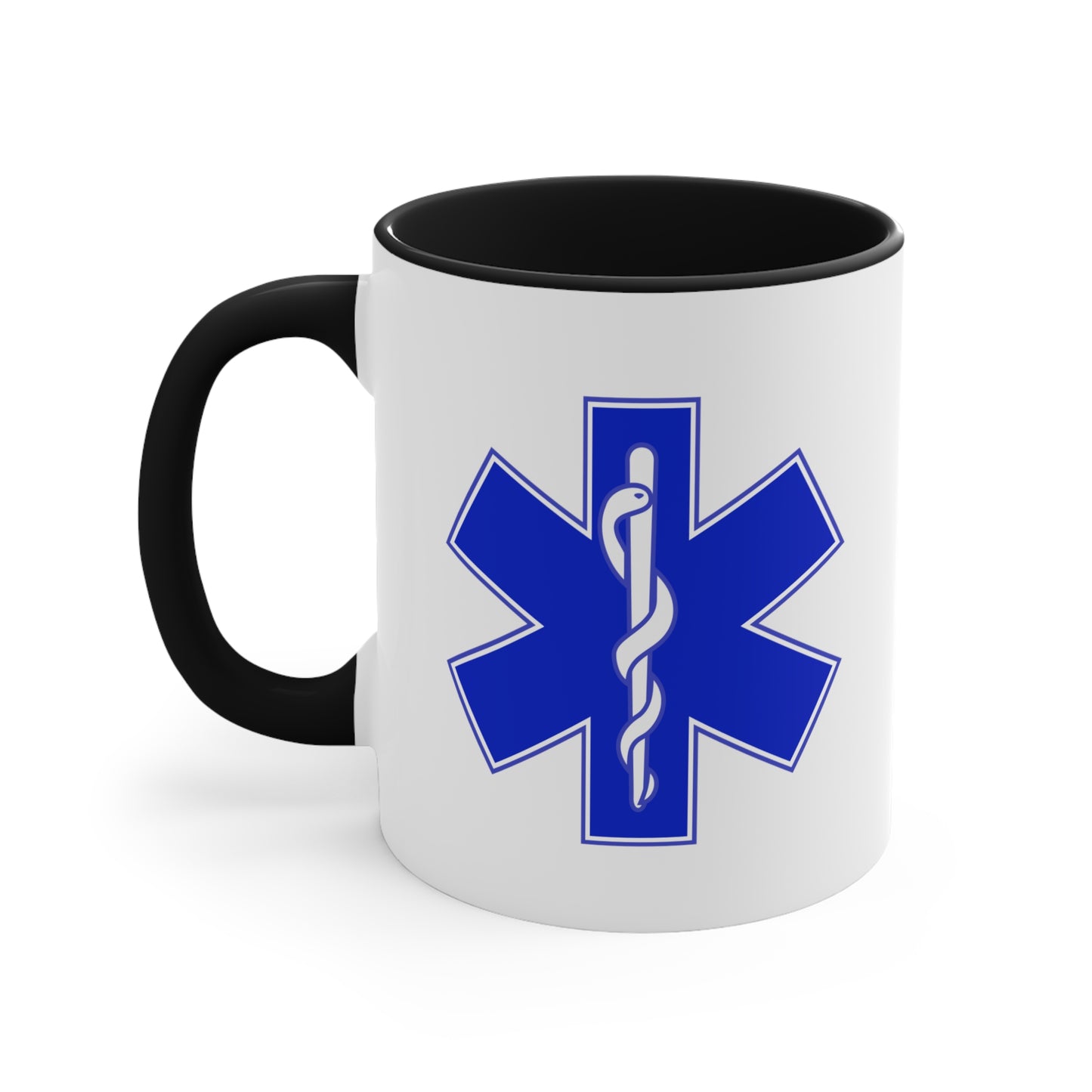 Paramedic Coffee Mug - Double Sided Black Accent White Ceramic 11oz by TheGlassyLass