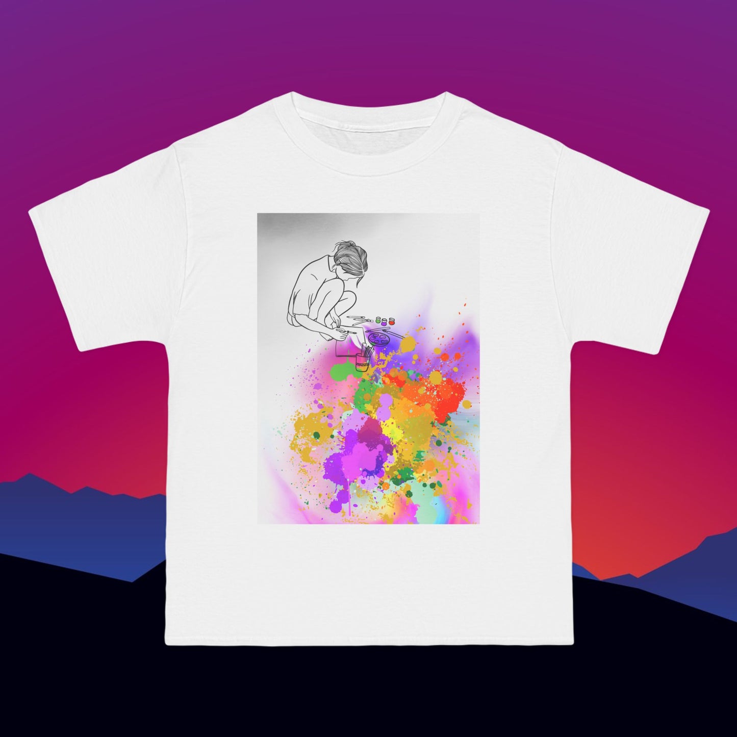 Technicolor Dreams T-Shirt: (Hanes Beefy-T 100% Preshrunk Cotton Custom Printed by TheGlassyLass.com