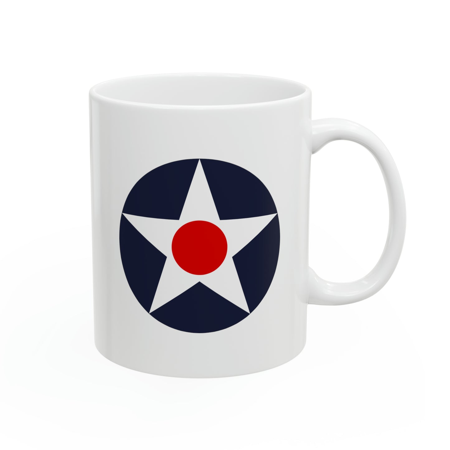 US Army Air Corp Roundel Coffee Mug - Double Sided White Ceramic 11oz - By TheGlassyLass.com