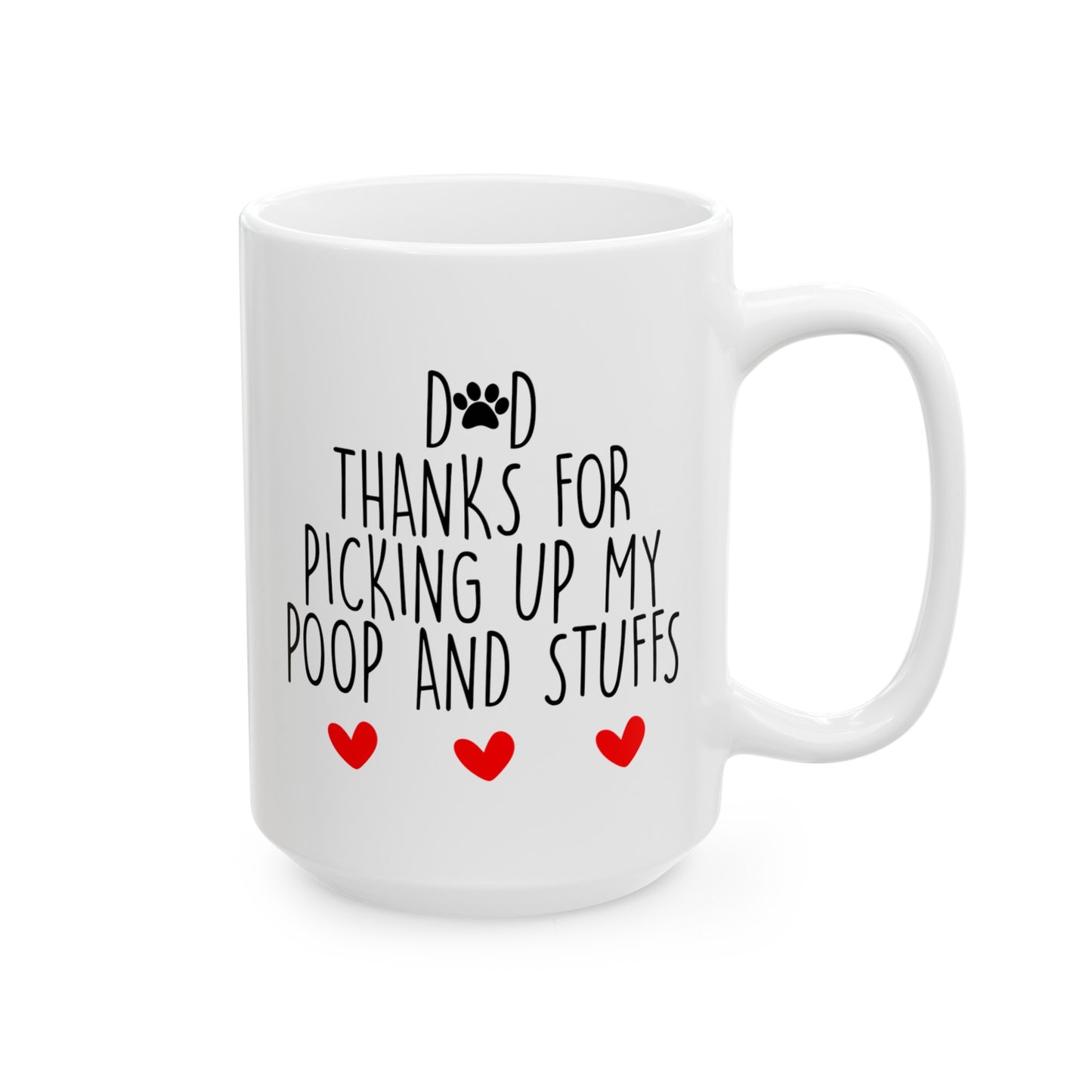 Dog Poop Coffee Mug - Double Sided White Ceramic 15oz by TheGlassyLass.com