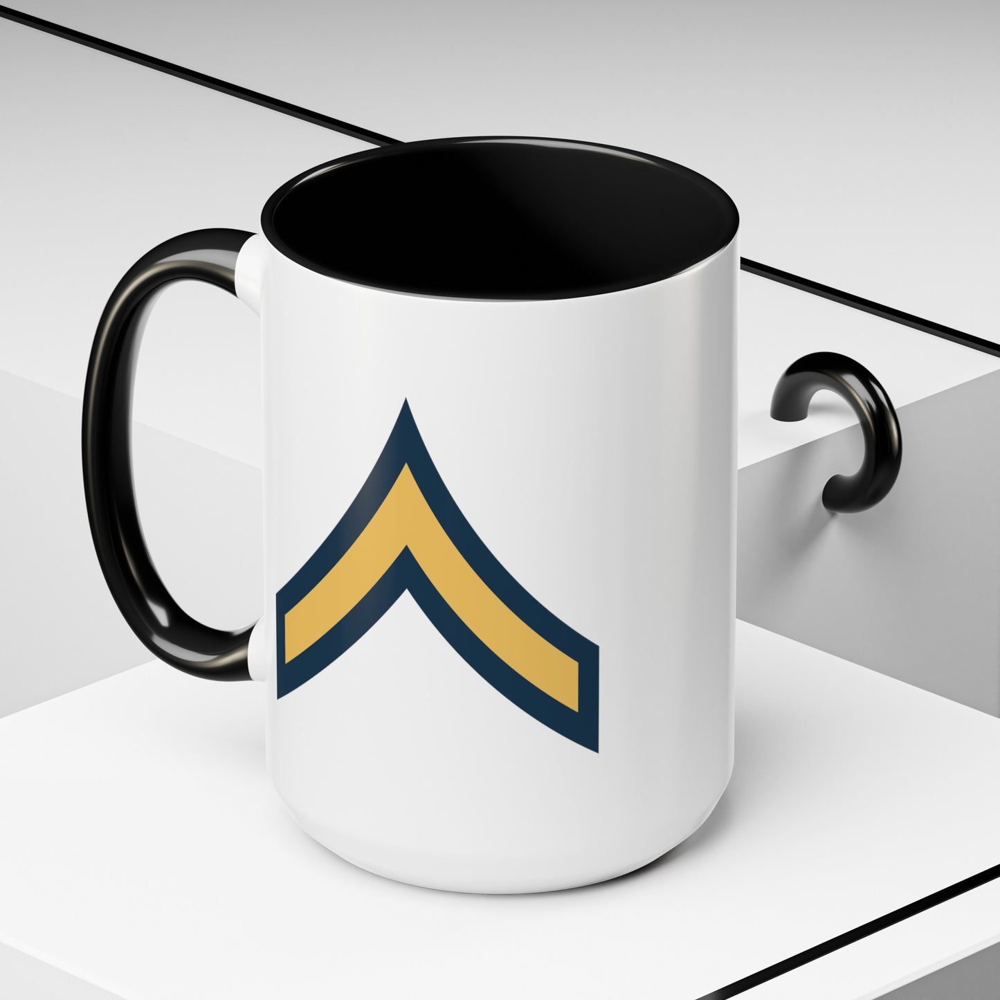 US Army General Staff - Double Sided Black Accent White Ceramic Coffee Mug 15oz by TheGlassyLass.com