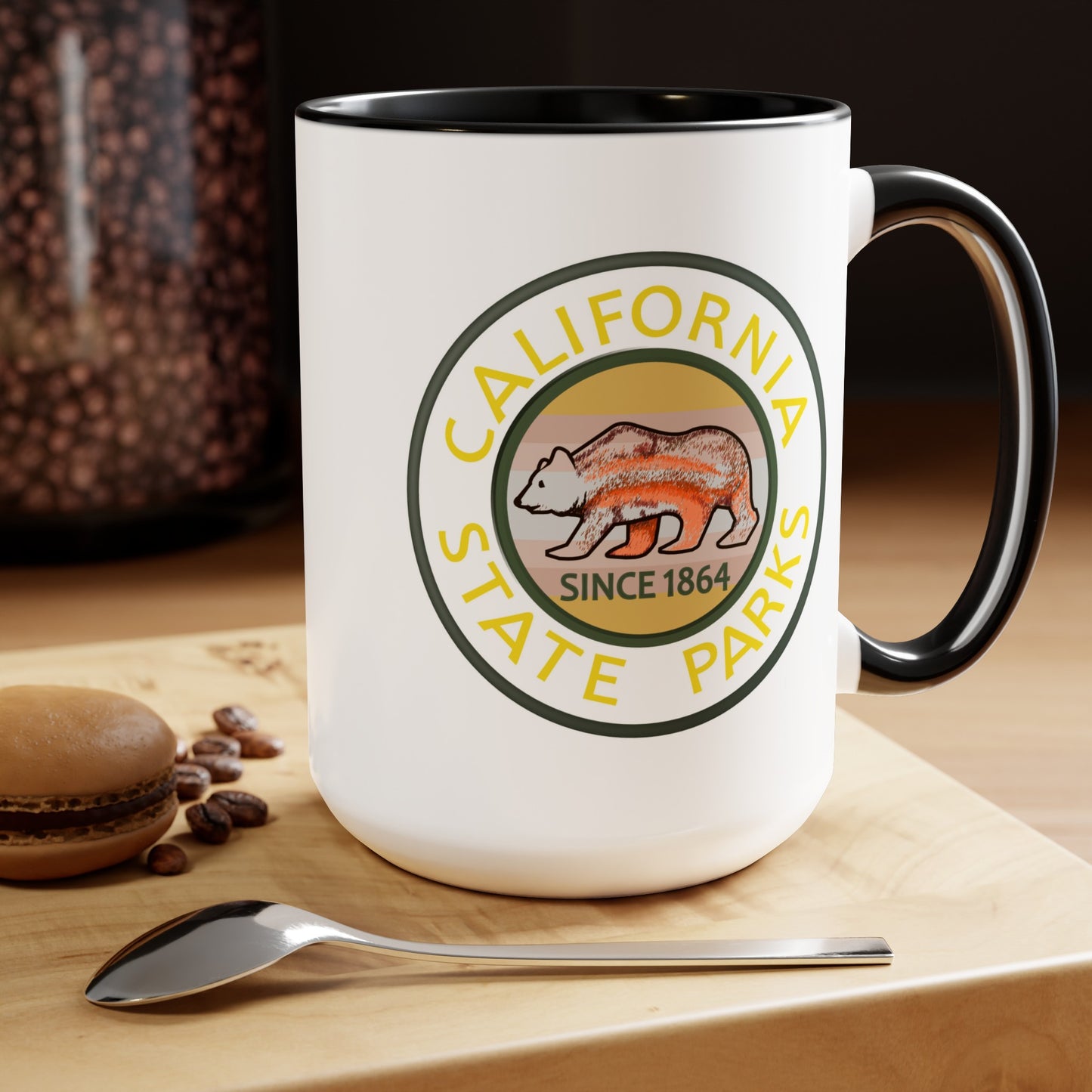 California State Parks Coffee Mug - Double Sided Black Accent White Ceramic 15oz by TheGlassyLass.com