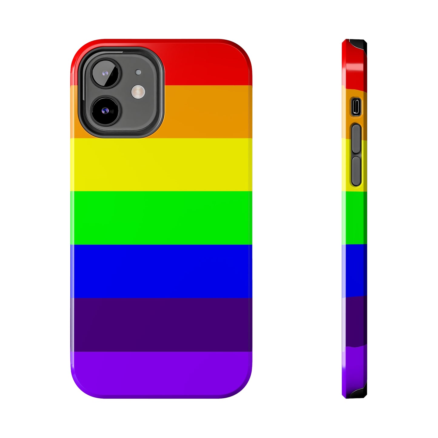 Rainbow Pride Flag Custom Printed iPhone case by TheGlassyLass.com