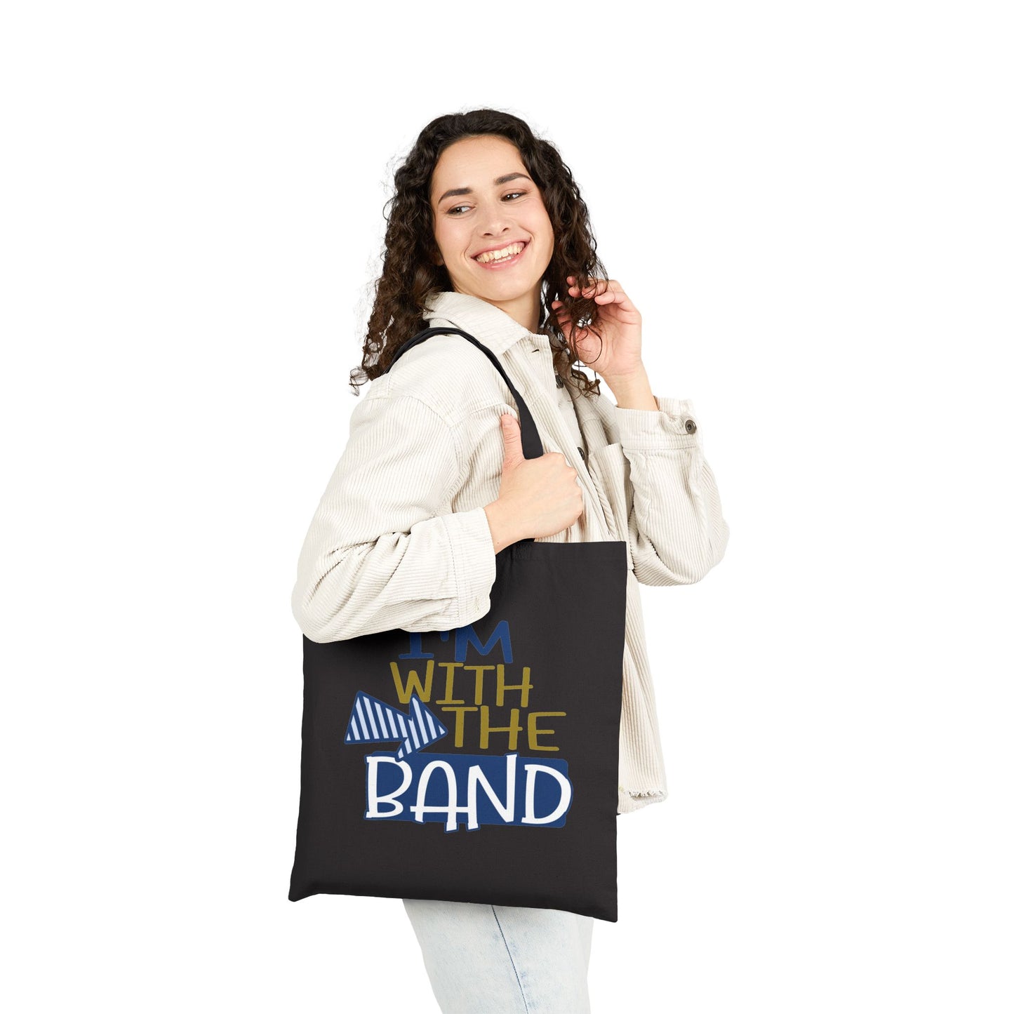 With The Band Logo Tote Bag - Heavyweight 100% Cotton Canvas by TheGlassyLass.com