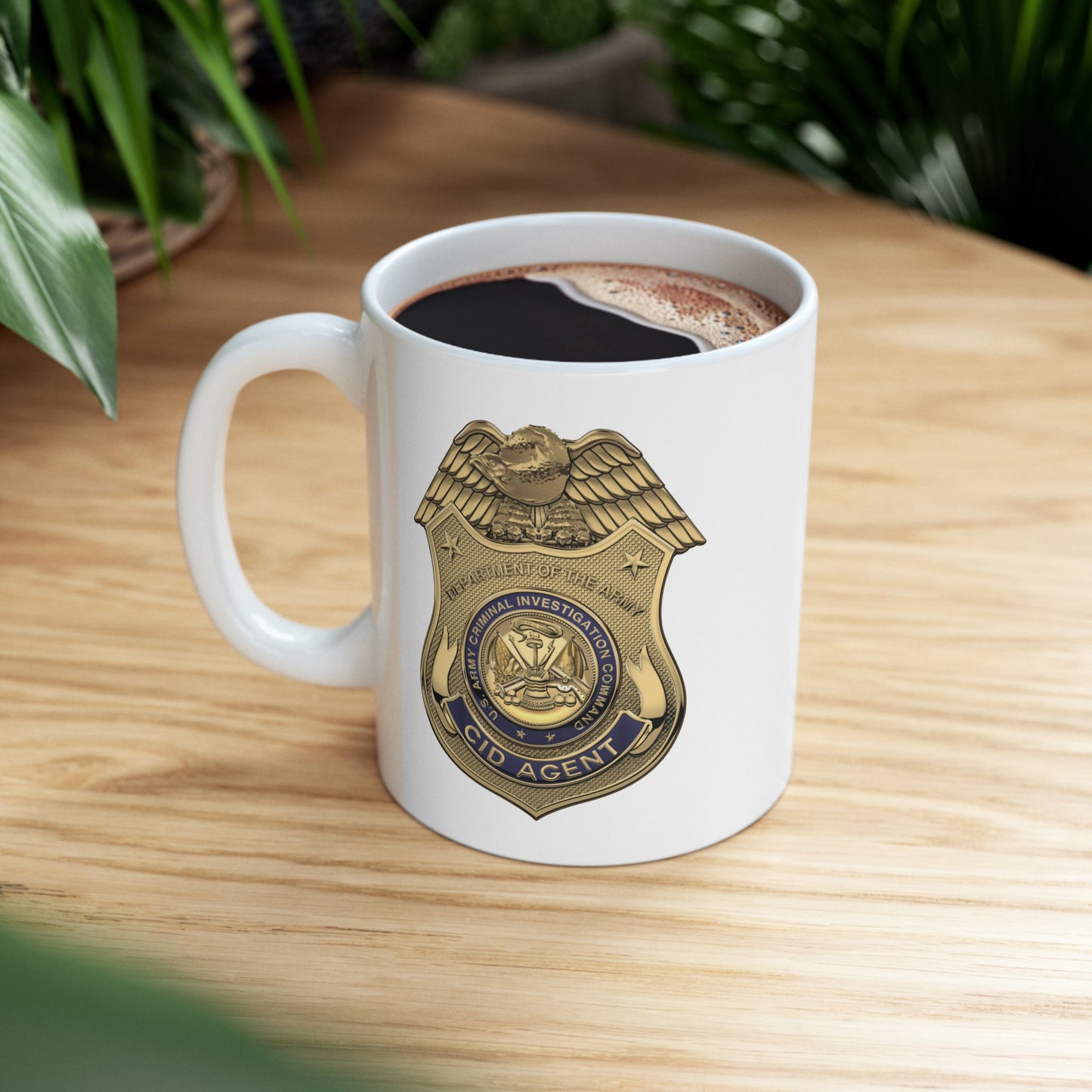 Army CID Agent Badge Coffee Mug - Double Sided White Ceramic 11oz by TheGlassyLass.com