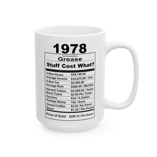 Keepin it Real Since 1978 Coffee Mug - Double Sided Print, White Ceramic, 15oz by TheGlassyLass.com