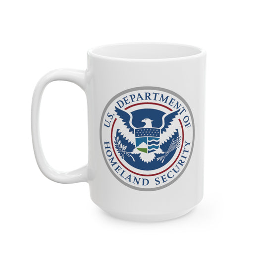 Homeland Security Coffee Mug - Double Sided White Ceramic 15oz by TheGlassyLass.com