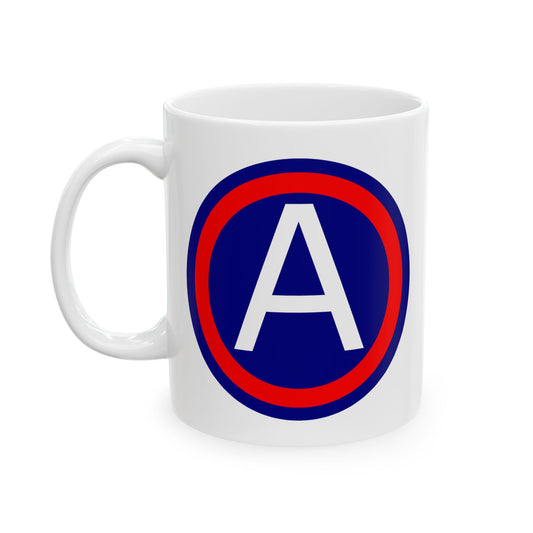United States 3rd Army (Historical) Shoulder Patch Coffee Mug - Double Sided Print, White Ceramic, 11oz by TheGlassyLass.com