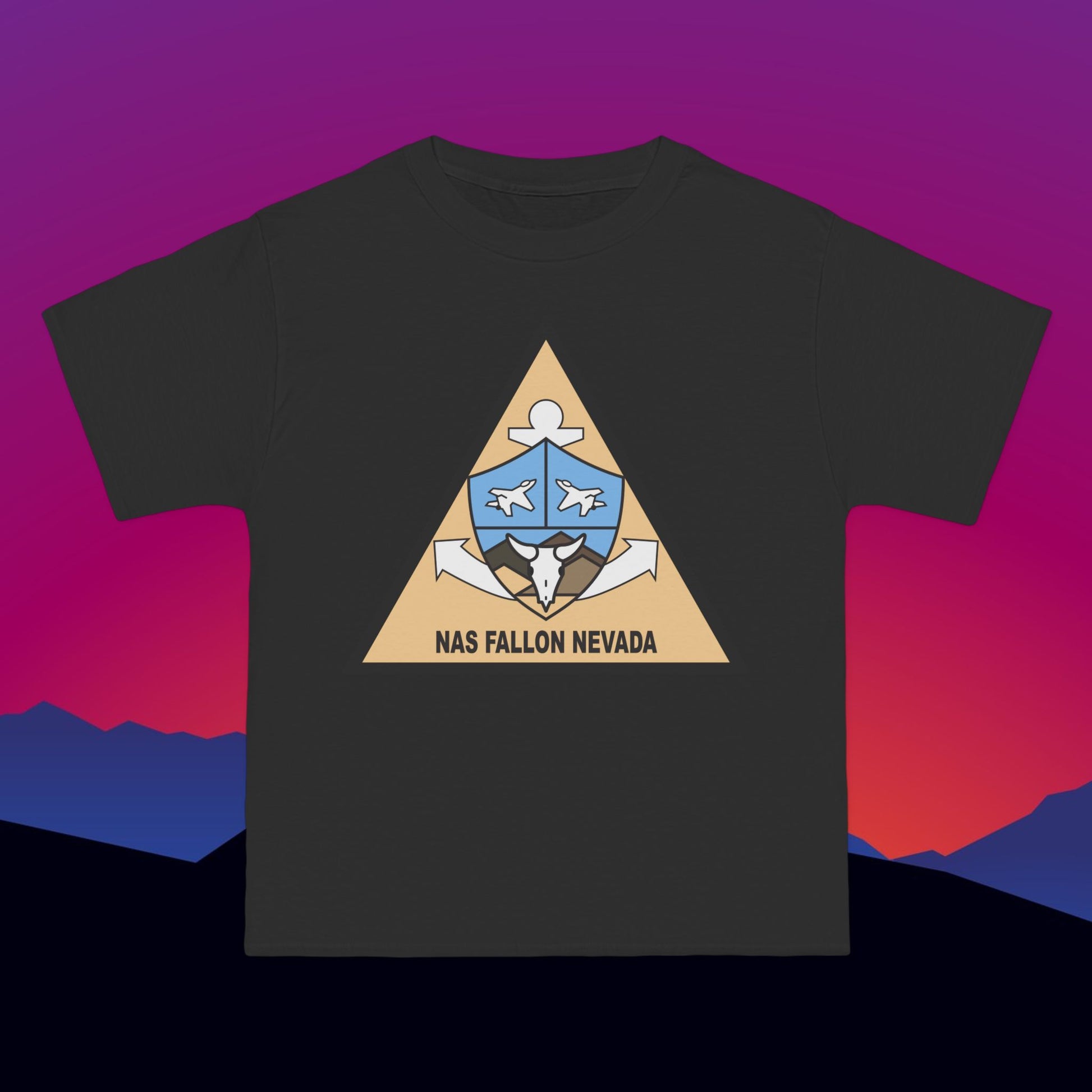 Naval Air Station Fallon T-Shirt: (Hanes Beefy-T 100% Preshrunk Cotton Custom Printed by TheGlassyLass.com