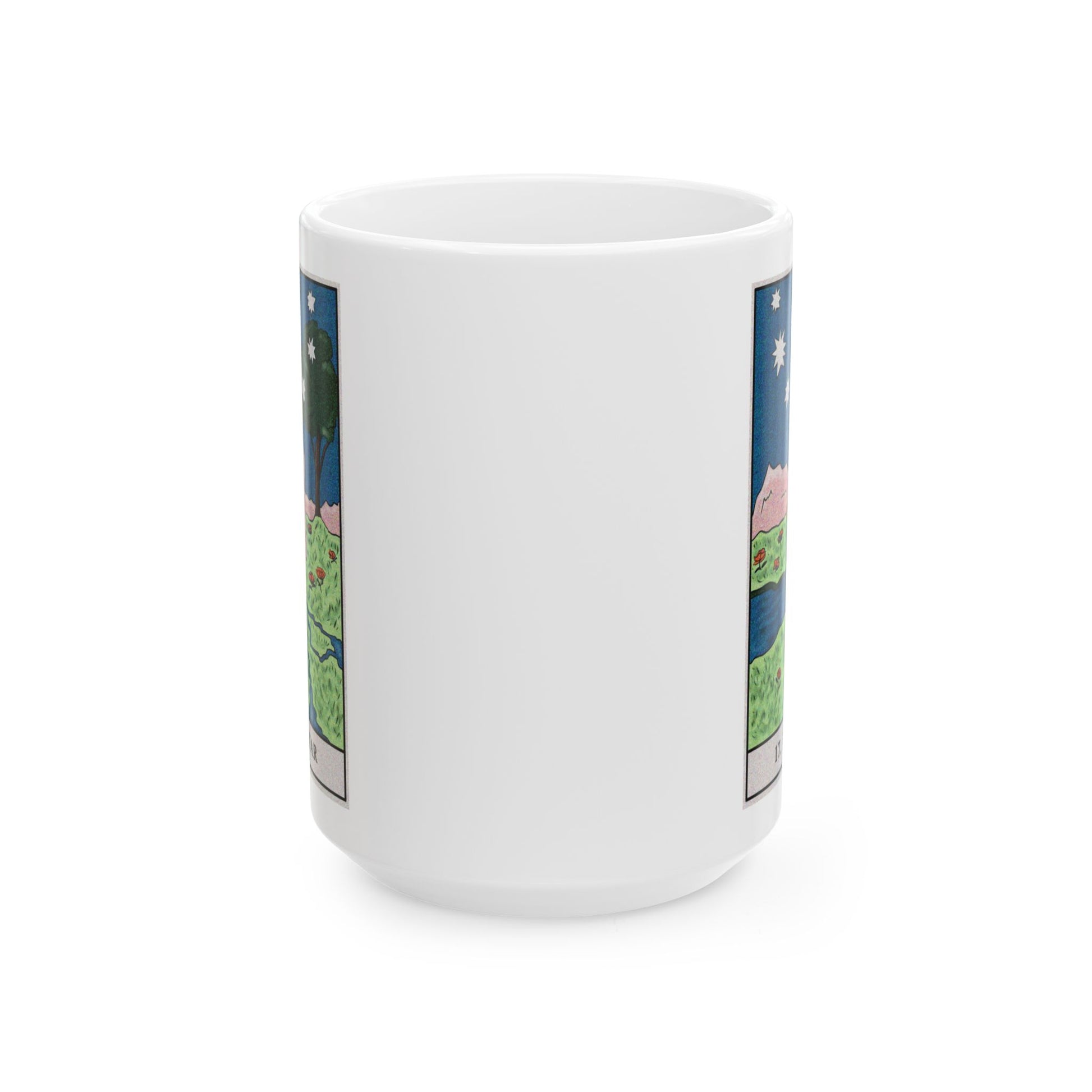 The Star Tarot Card Coffee Mug - Double Sided White Ceramic 15oz by TheGlassyLass.com