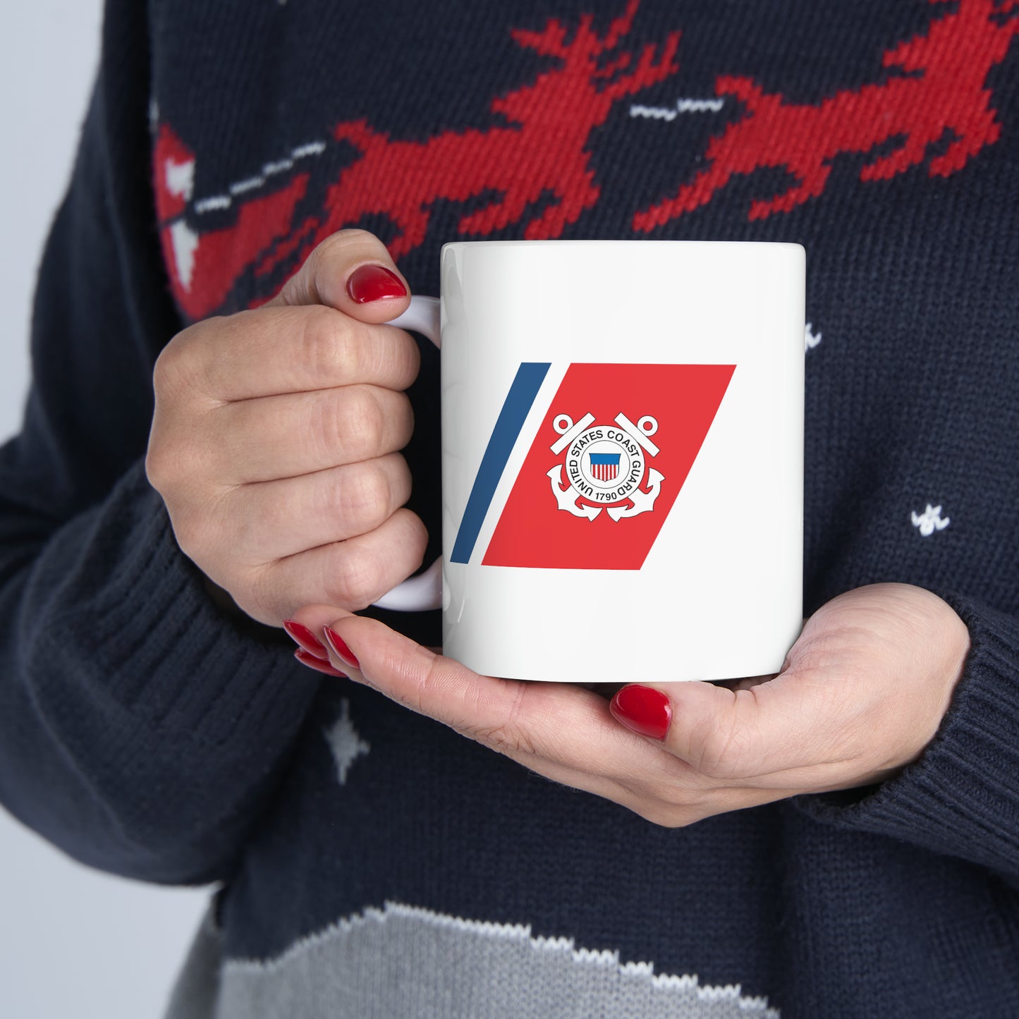United States Coast Guard Hull Crest Coffee Mug - Double Sided White Ceramic 11oz by TheGlassyLass.com