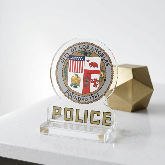 LAPD Shop Seal Acrylic Standee by TheGlassyLass.com