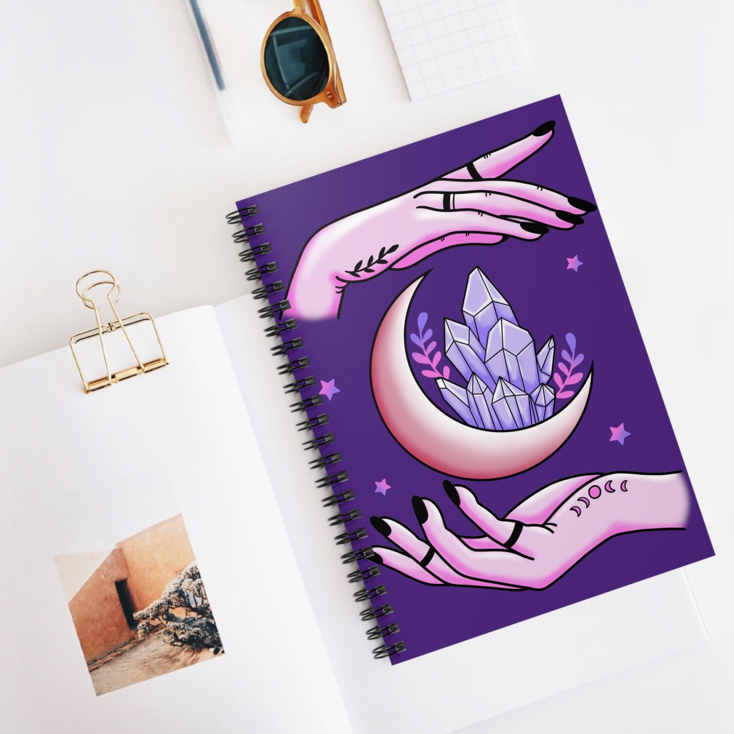 Amethyst Moon Crystals - I Love You: Spiral Notebook - Log Books - Journals - Diaries - and More Custom Printed by TheGlassyLass