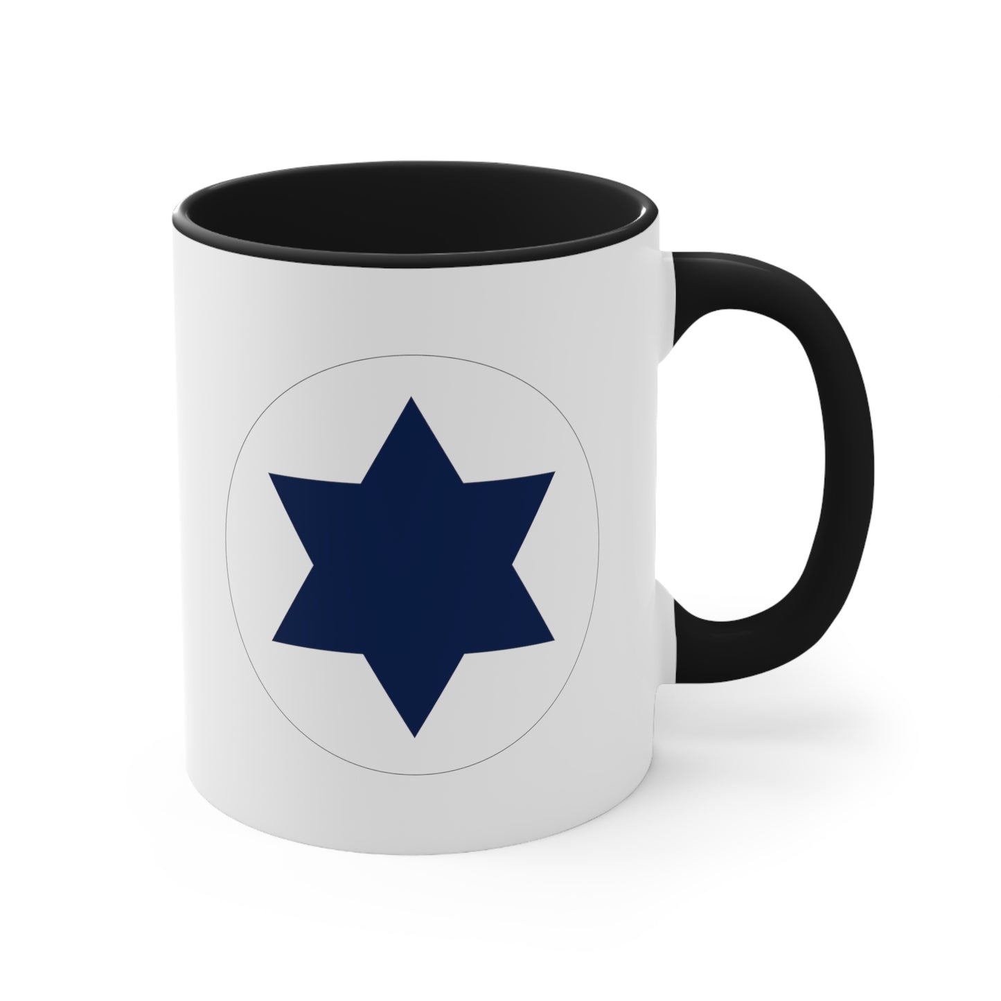 Israeli Air Force Roundel Coffee Mug - Double Sided Black Accent Ceramic 11oz - by TheGlassyLass.com