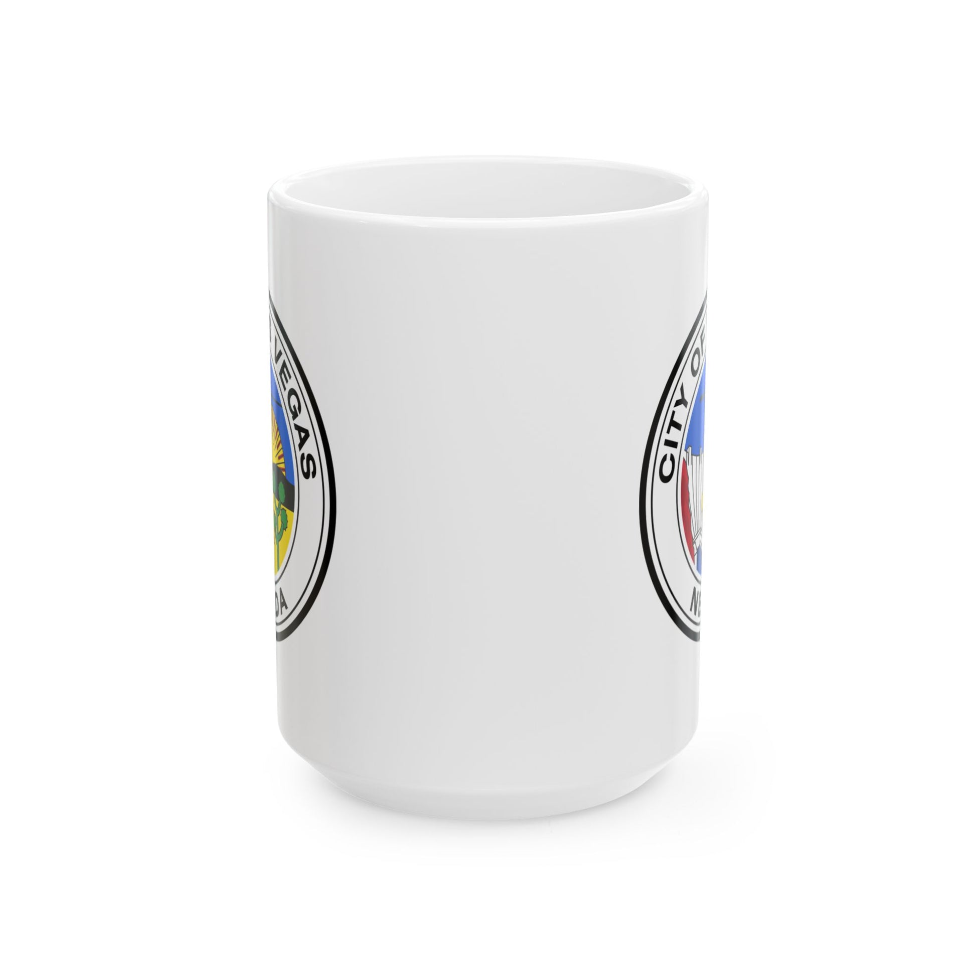 City of Las Vegas Coffee Mug - Double Sided Print, White Ceramic, 15oz by TheGlassyLass.com