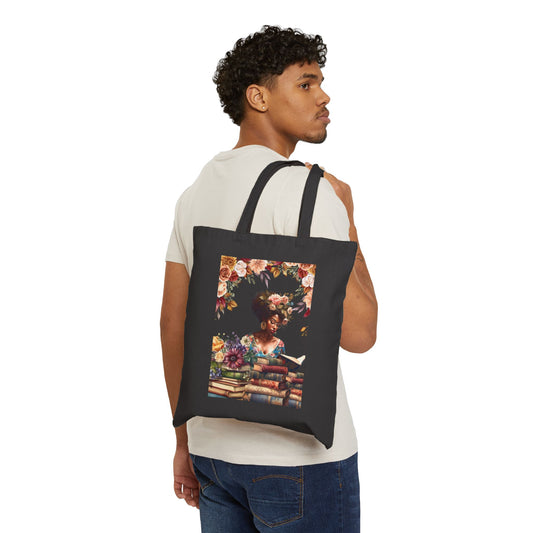 Reading Tote Bag - Heavyweight 100% Cotton Canvas by TheGlassyLass.com