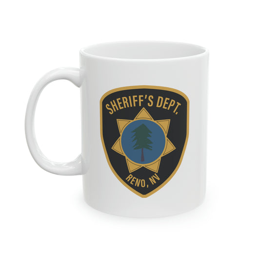 Reno Sheriff's Department Coffee Mug - Double Sided White Ceramic 11oz by TheGlassyLass.com