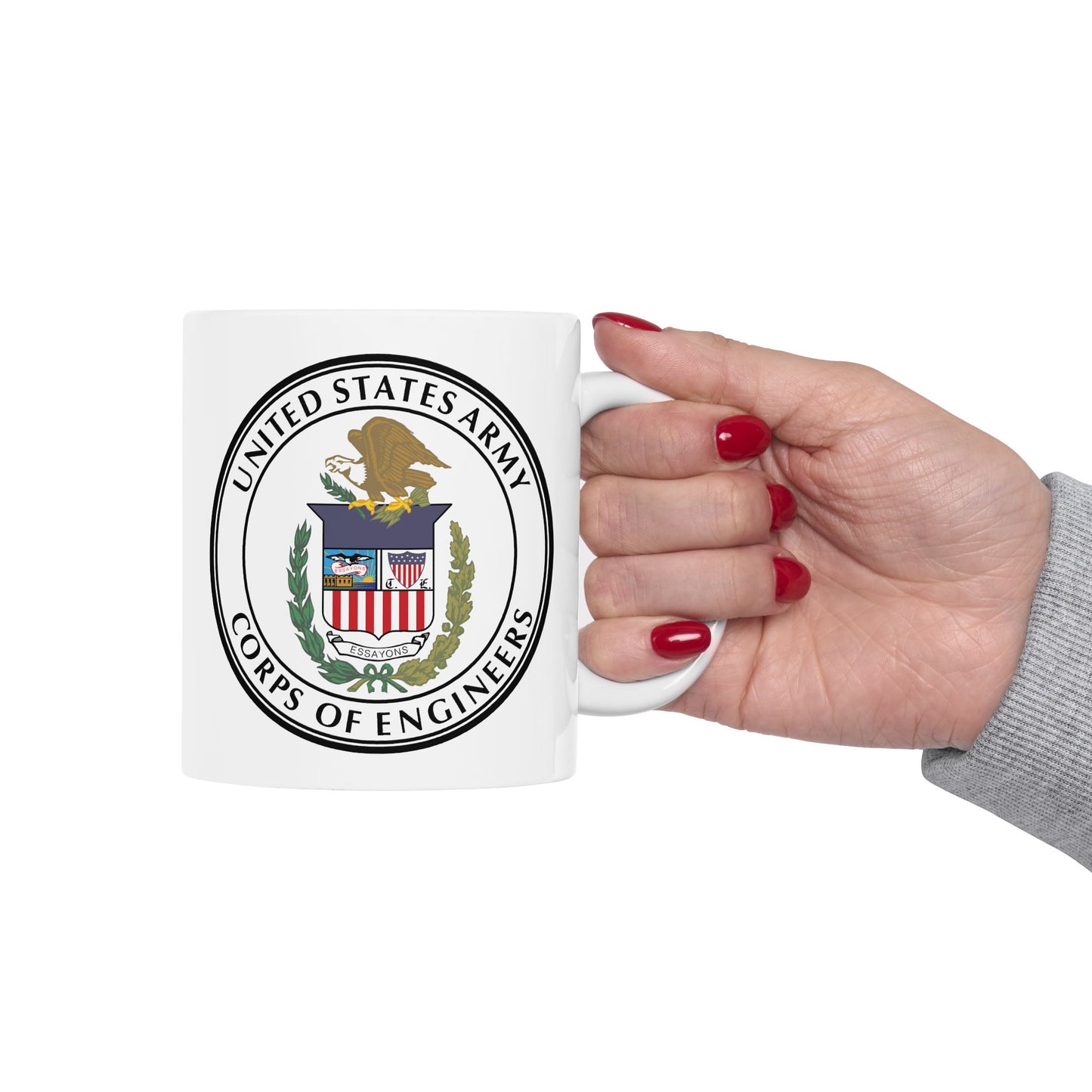 US Army Corps of Engineers Seal Coffee Mug - Double Sided White Ceramic 11oz - by TheGlassyLass.com