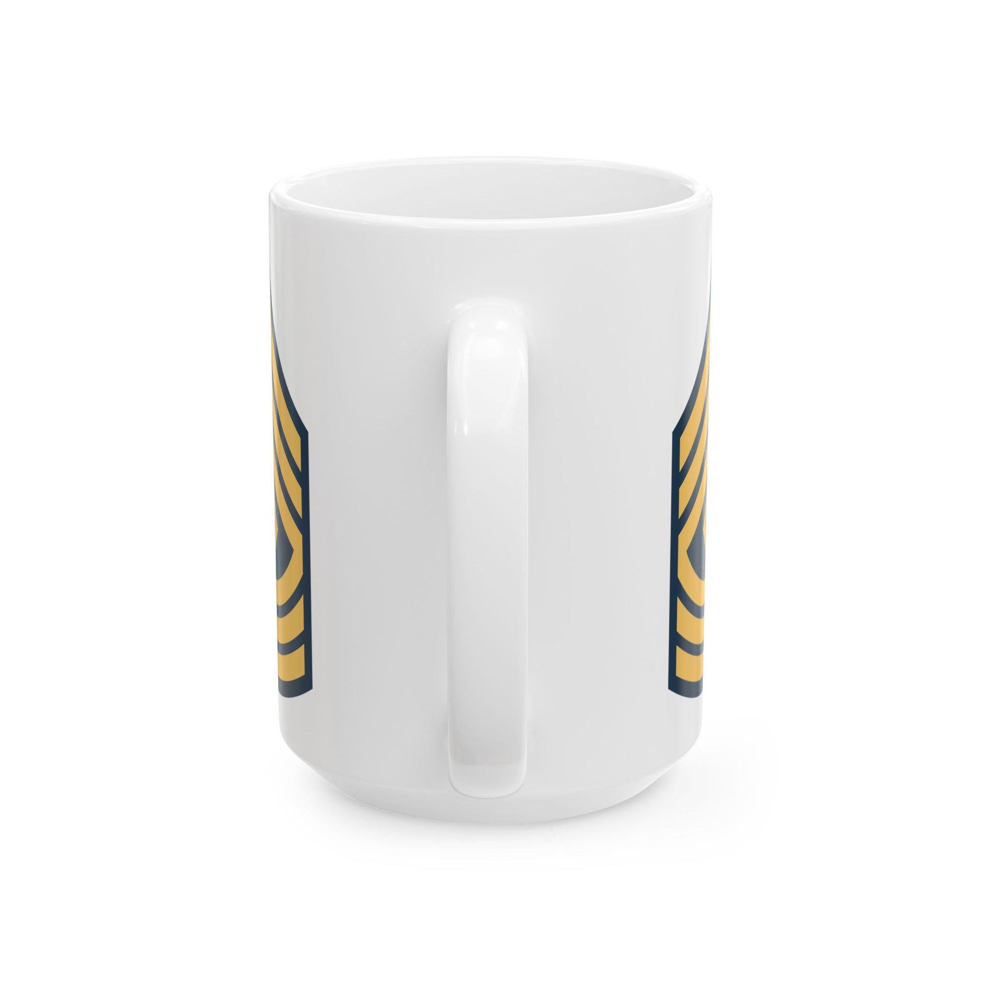US Army First Sergeant (E-8) Stripes Coffee Mug - Double Sided Print, White Ceramic, 15oz by TheGlassyLass.com