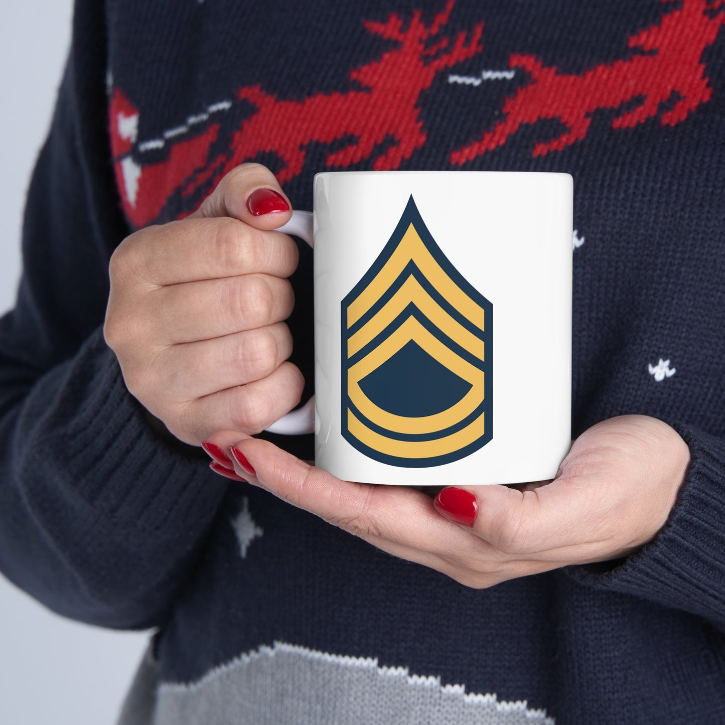 US Army Sergeant 1st Class Coffee Mug - Double Sided Print White Ceramic Mug 11oz by TheGlassyLass.com