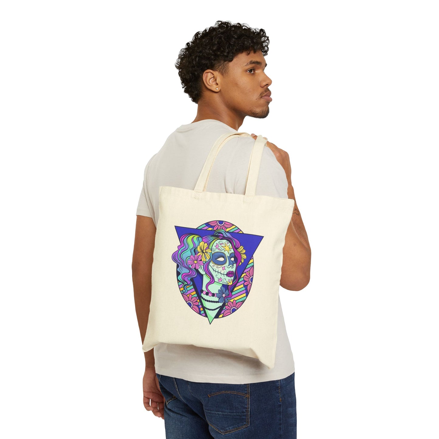 Candy Skull Cowgirls Logo Tote Bag - Heavyweight 100% Cotton Canvas by TheGlassyLass.com