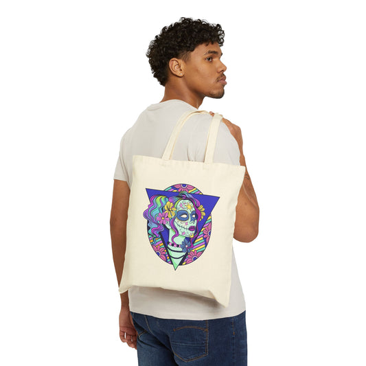 Candy Skull Cowgirls Logo Tote Bag - Heavyweight 100% Cotton Canvas by TheGlassyLass.com