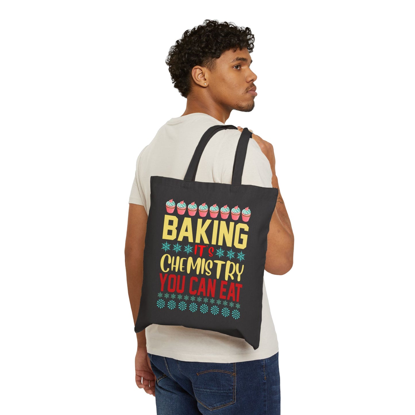 Baking is Chemistry You Can Eat Logo Tote Bag - Heavyweight 100% Cotton Canvas by TheGlassyLass.com
