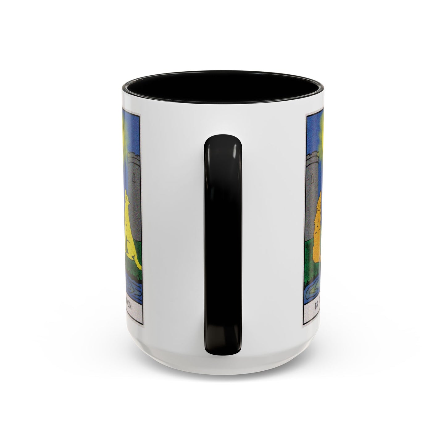The Moon Tarot Card Coffee Mug - Double Sided Print, White Ceramic, 11oz by TheGlassyLass.com