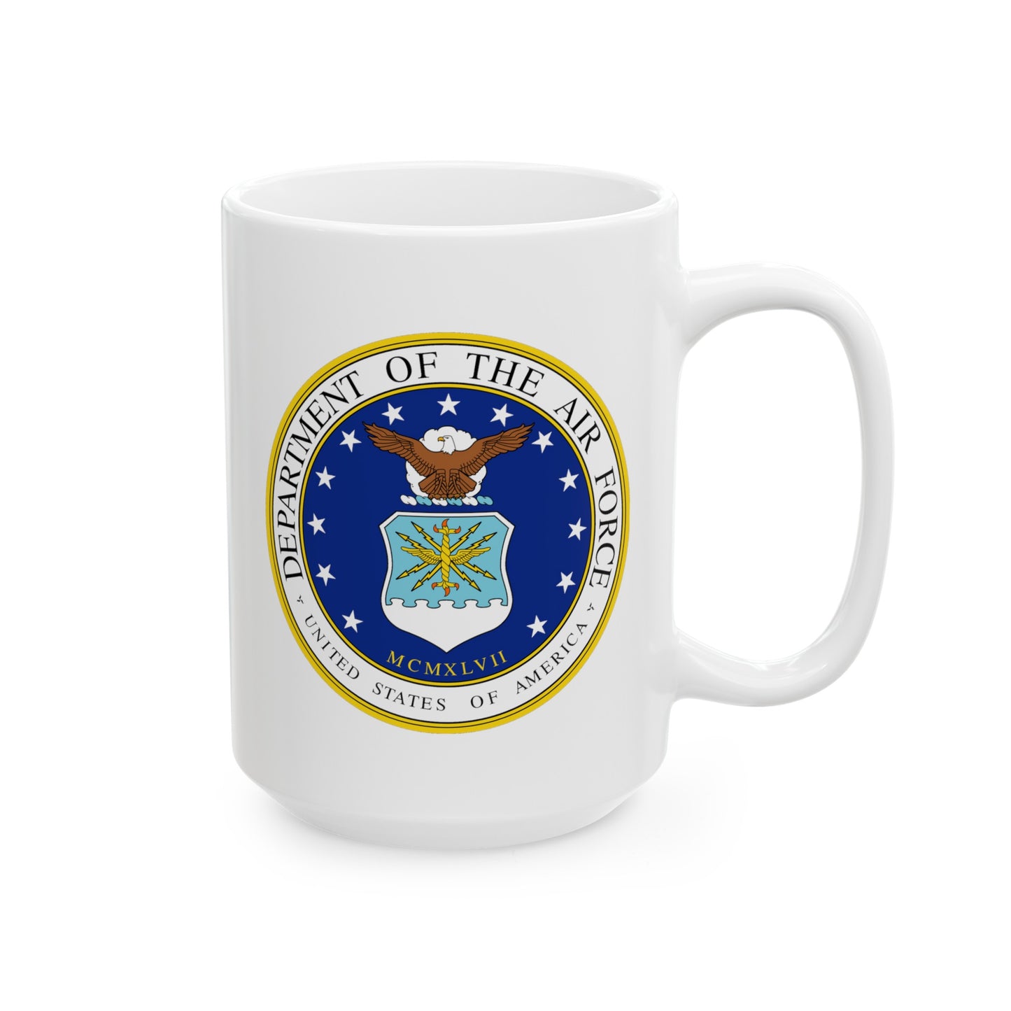 Air Force Department Coffee Mug - Double Sided White Ceramic 15oz by TheGlassyLass.com