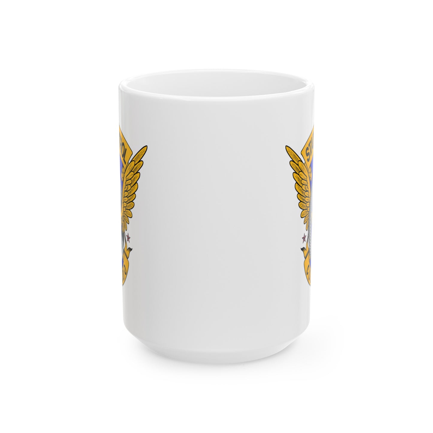 Colorado State Patrol Coffee Mug - Double Sided White Ceramic 15oz by TheGlassyLass.com