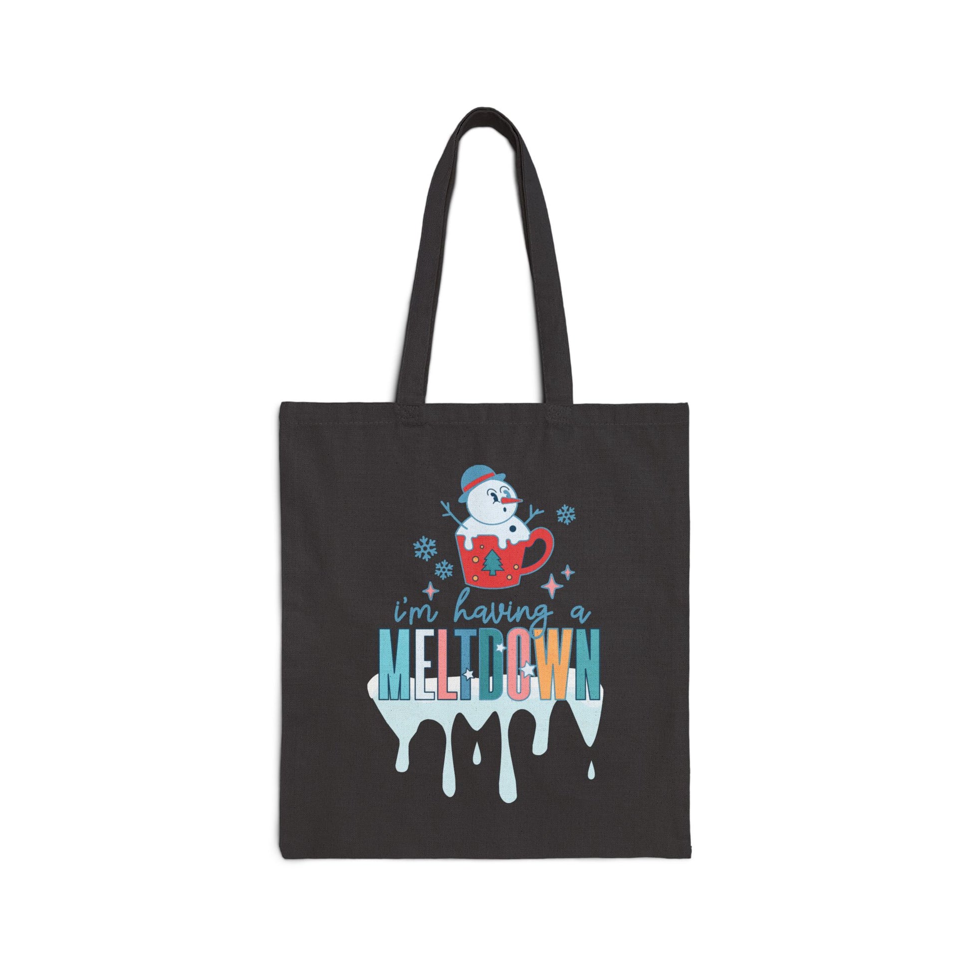 Having a Meltdown Snowman Christmas Tote Bag - Heavyweight 100% Cotton Canvas by TheGlassyLass.com