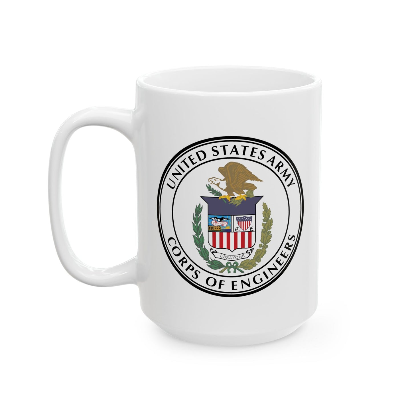 US Army Corps of Engineers Seal Coffee Mug - Double Sided White Ceramic 15oz - by TheGlassyLass.com