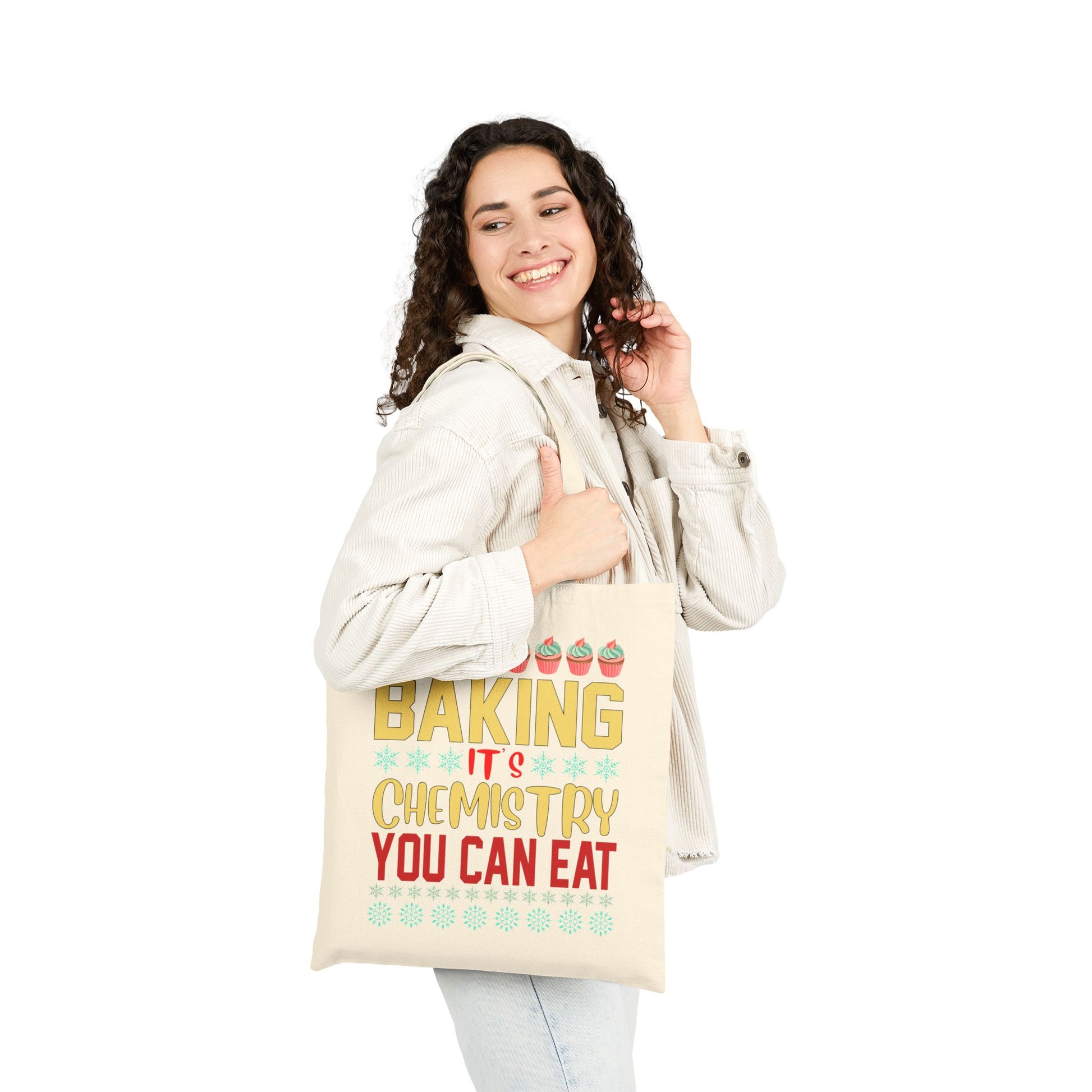 Baking is Chemistry You Can Eat Logo Tote Bag - Heavyweight 100% Cotton Canvas by TheGlassyLass.com