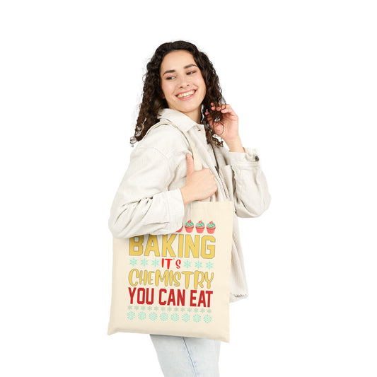 Baking is Chemistry You Can Eat Logo Tote Bag - Heavyweight 100% Cotton Canvas by TheGlassyLass.com