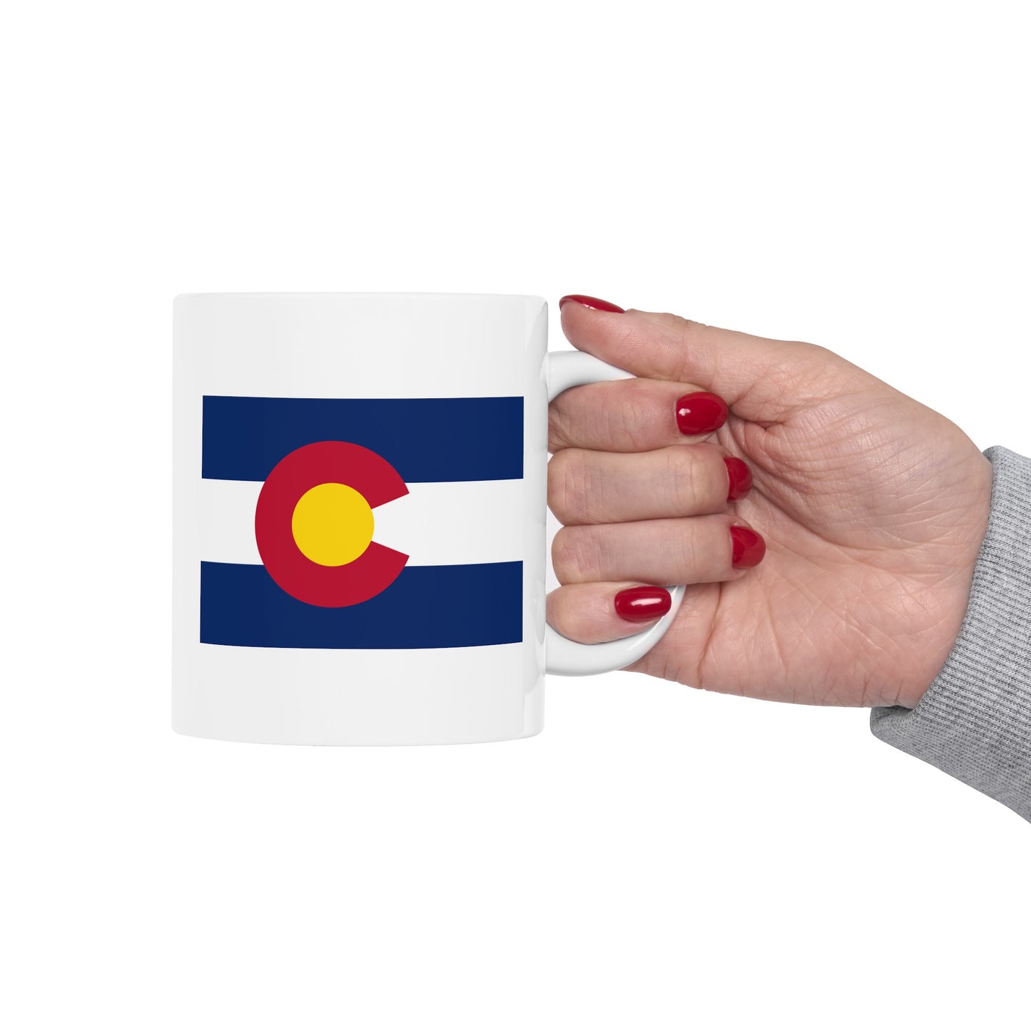 Colorado State Flag - Double Sided White Ceramic Coffee Mug 11oz by TheGlassyLass.com