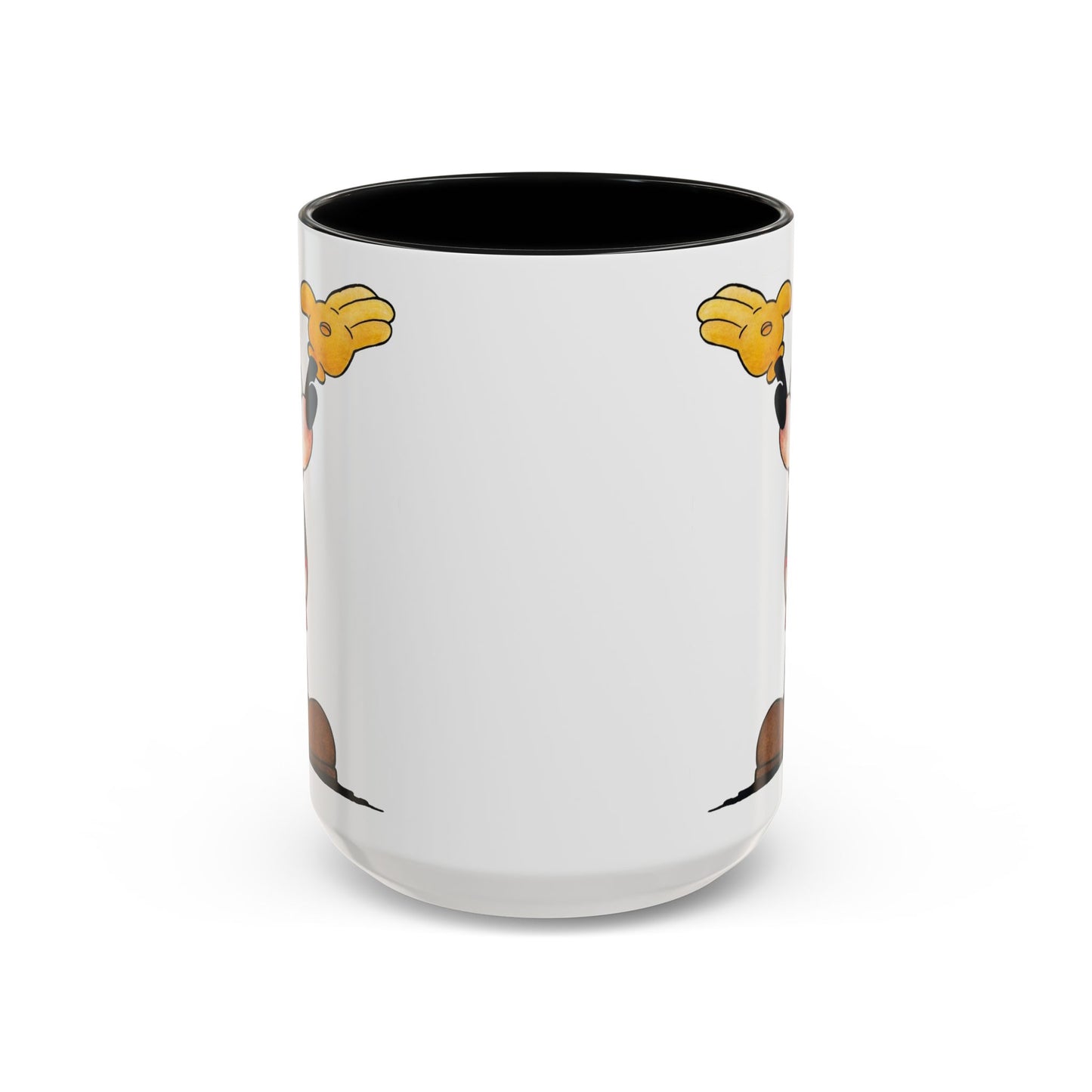 Original Mickey Mouse Coffee Mug - Double Sided Black Accent White Ceramic 15oz by TheGlassyLass.com