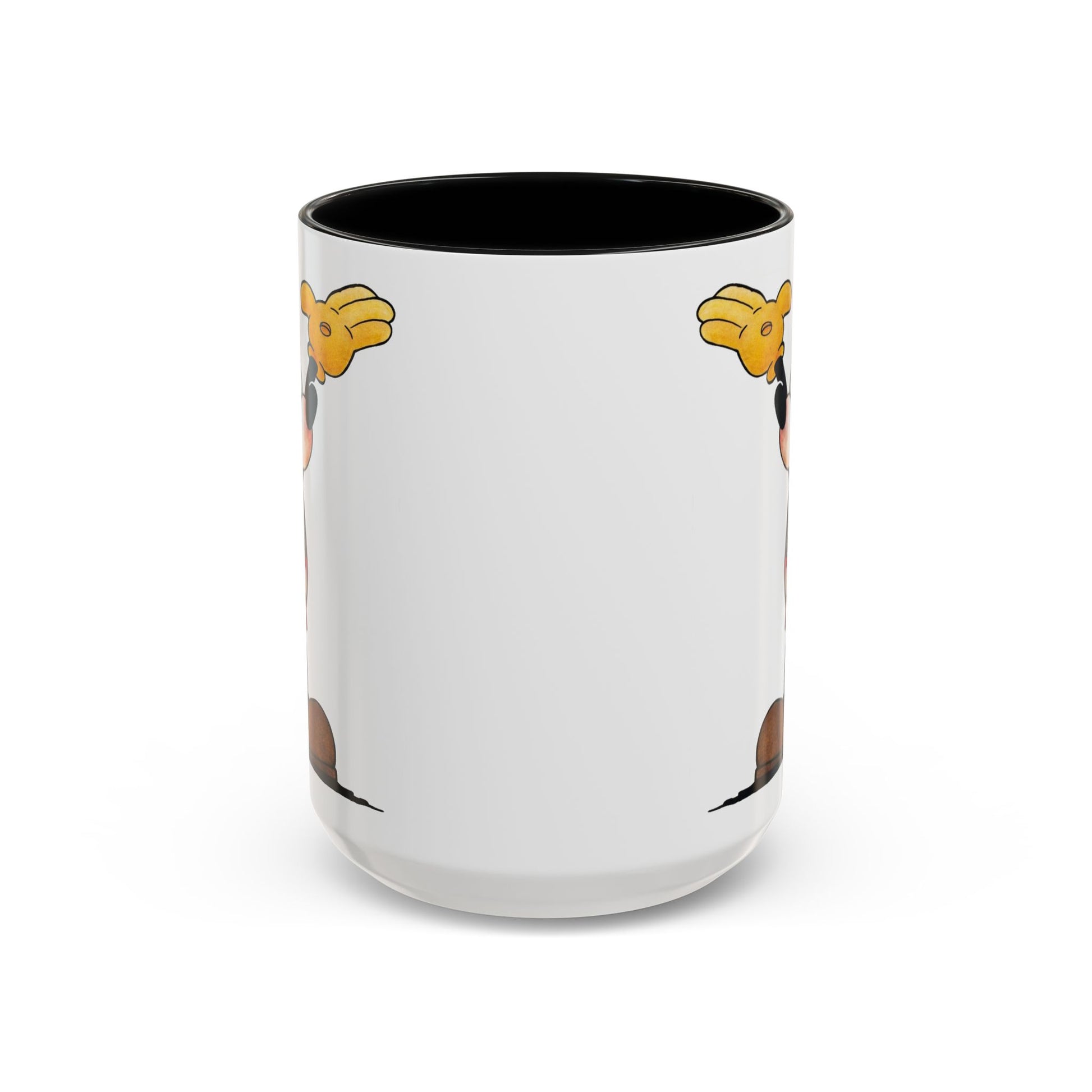 Original Mickey Mouse Coffee Mug - Double Sided Black Accent White Ceramic 15oz by TheGlassyLass.com
