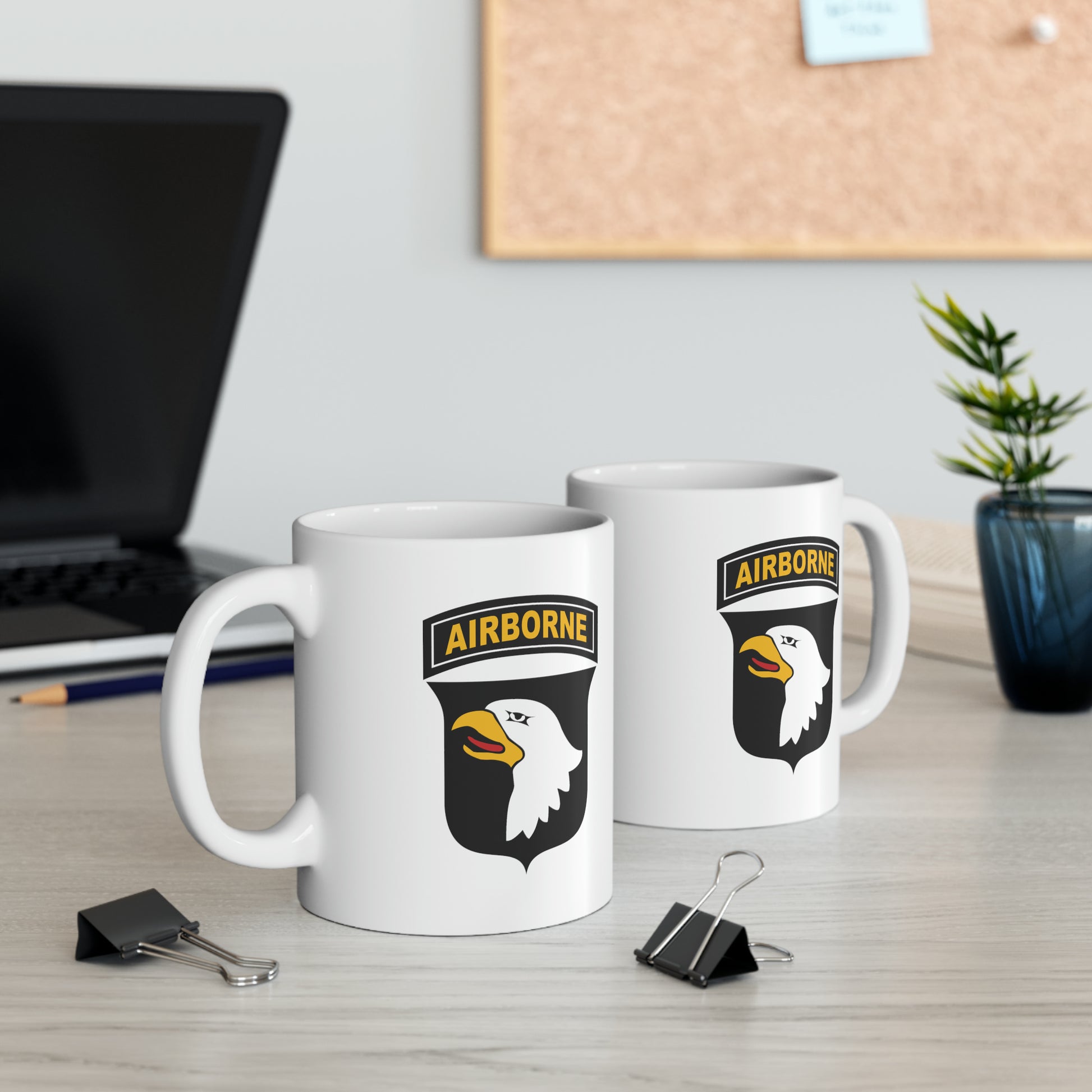 US Army Airborne Coffee Mugs - Double Sided White Ceramic 11oz by TheGlassyLass.com