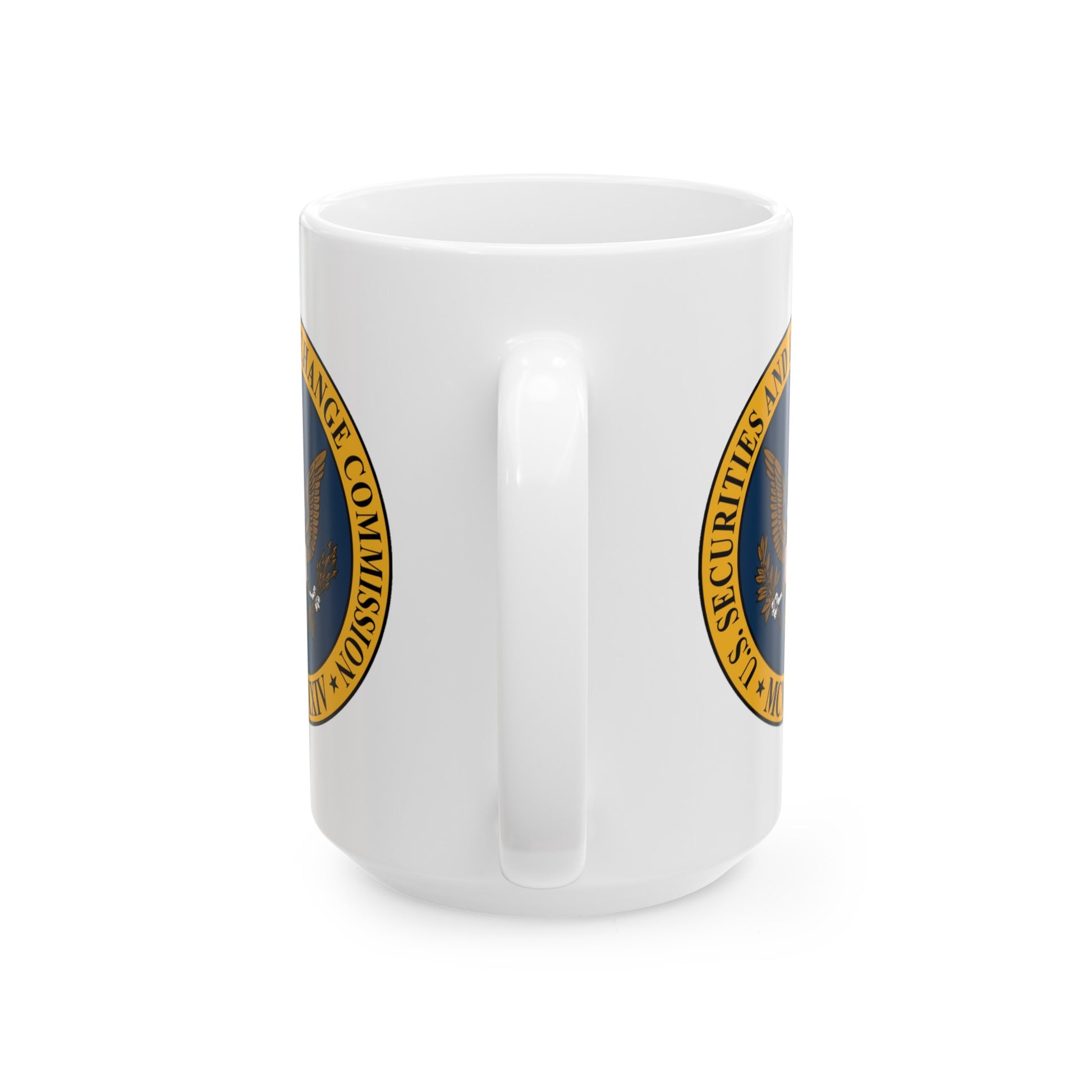SEC Logo Coffee Mug - Double Sided White Ceramic 15oz by TheGlassyLass.com
