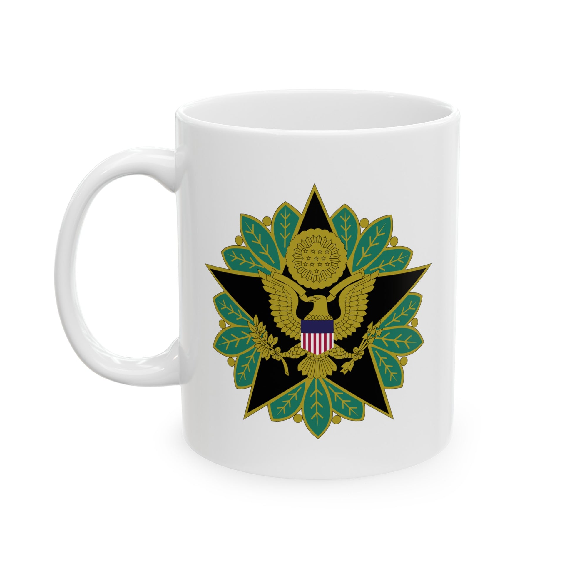 US Army General Staff - Double Sided White Ceramic Coffee Mug 11oz by TheGlassyLass.com