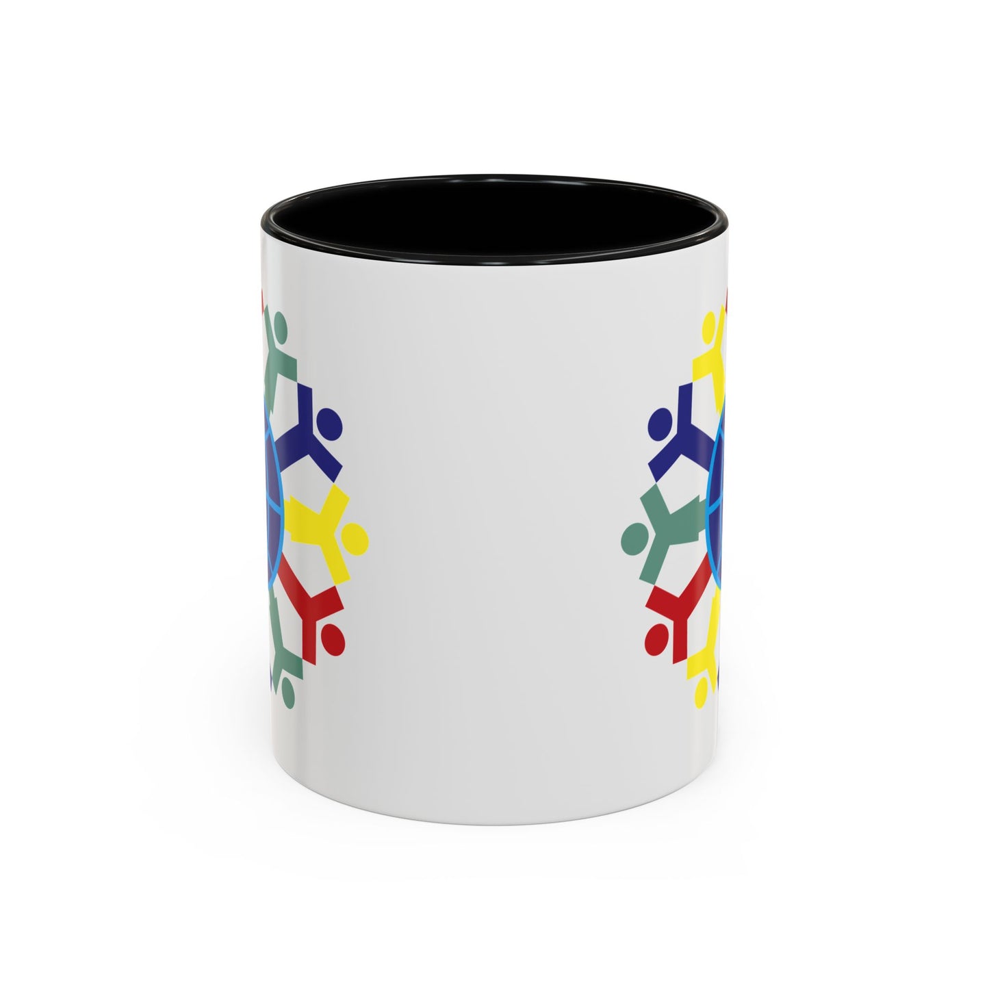 Joy To The World Coffee Mug - Double Sided Black Accent White Ceramic 11oz by TheGlassyLass.com