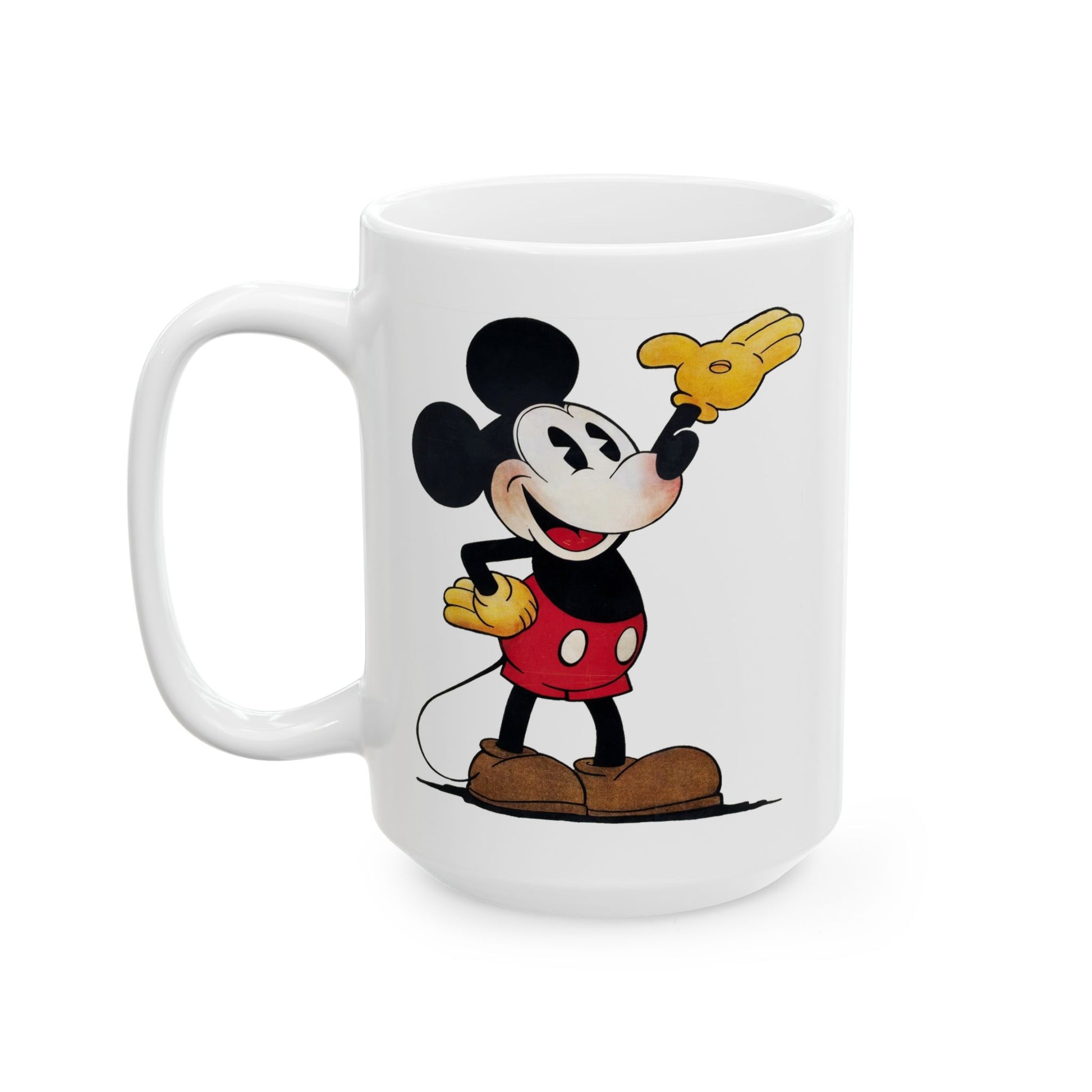 Original Mickey Mouse Coffee Mug - Double Sided White Ceramic 15oz by TheGlassyLass.com