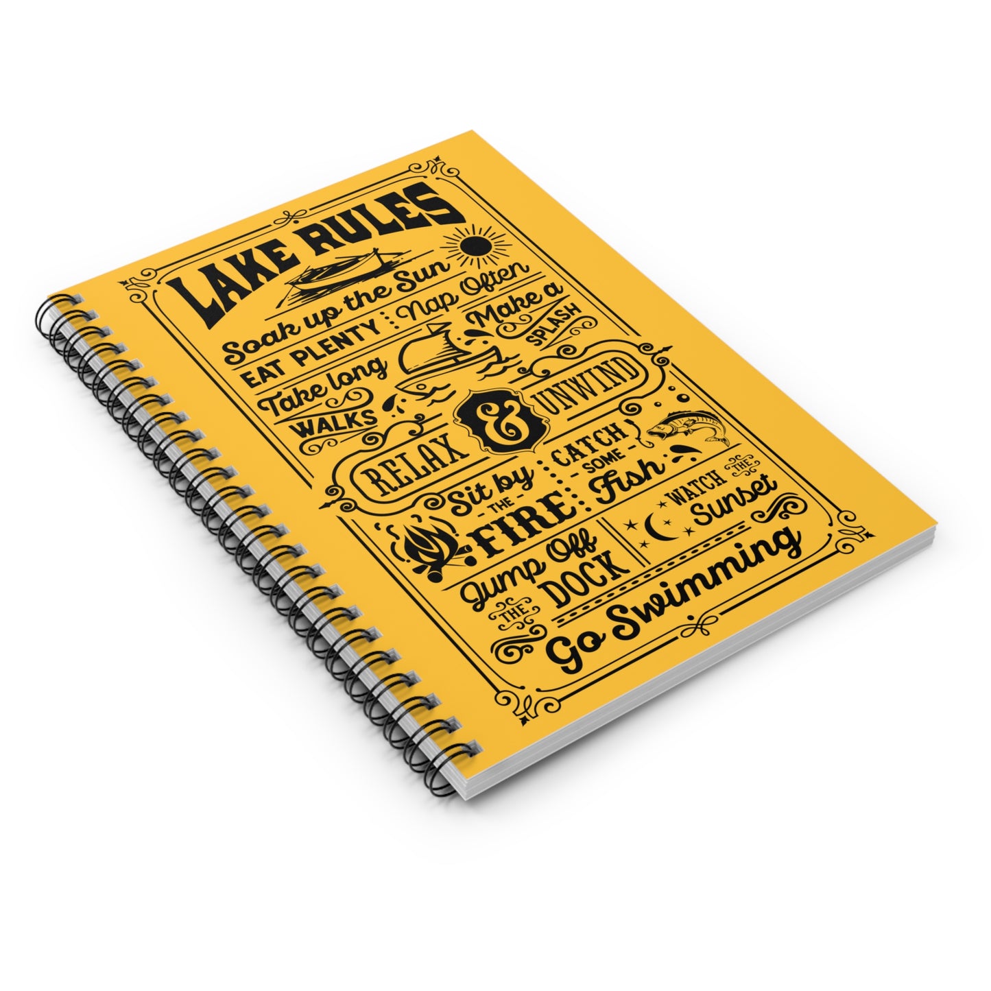 Lake Rules: Spiral Notebook - Log Books - Journals - Diaries - and More Custom Printed by TheGlassyLass.com