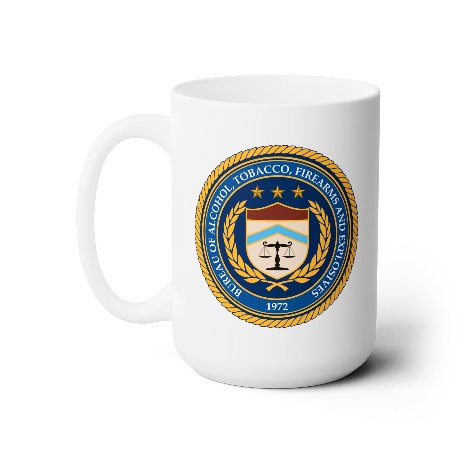US ATF Seal Coffee Mug - Double Sided White Ceramic 15oz by TheGlassyLass.com
