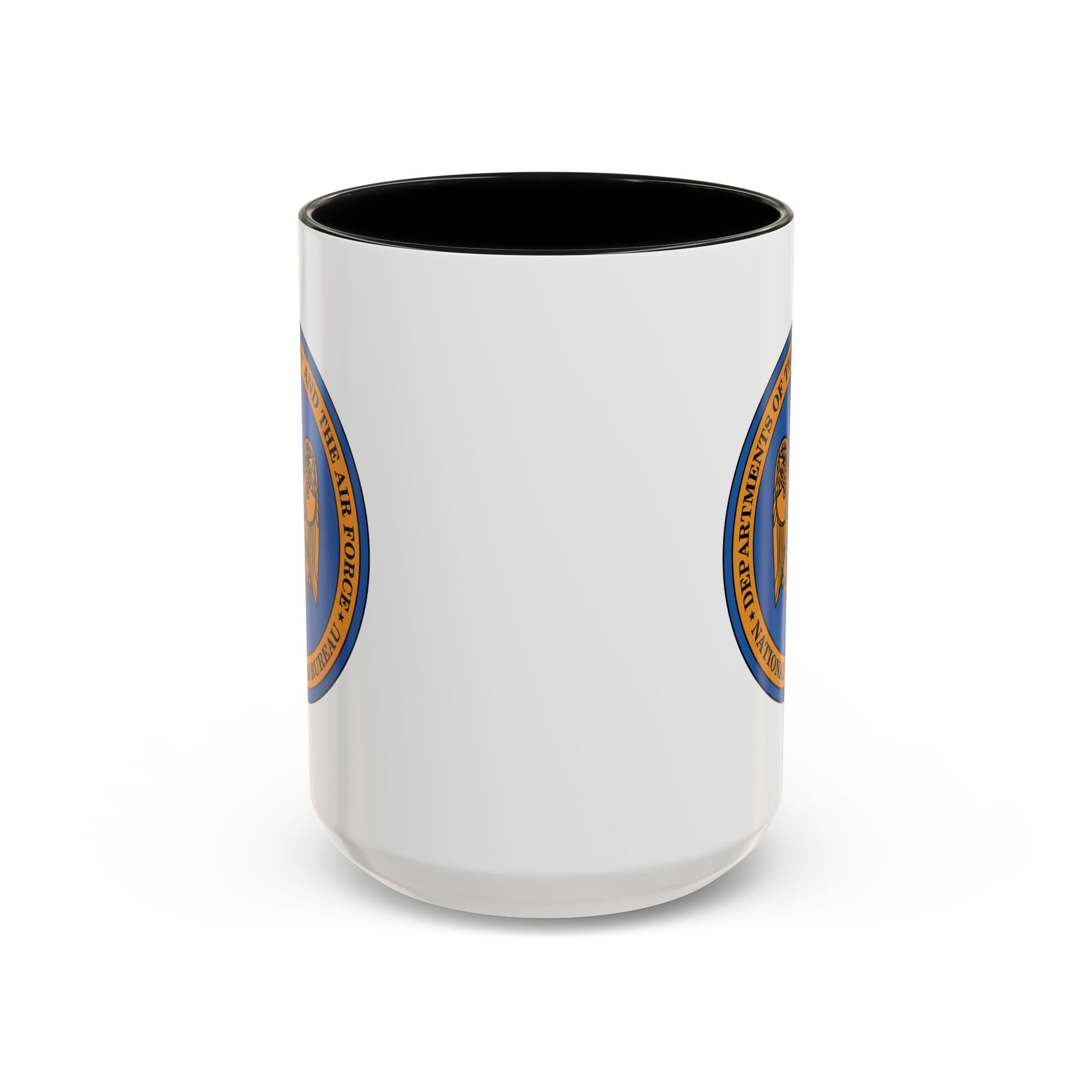 National Guard Bureau Seal Coffee Mug - Double Sided Print, Black Accent White Ceramic, 15oz by TheGlassyLass.com