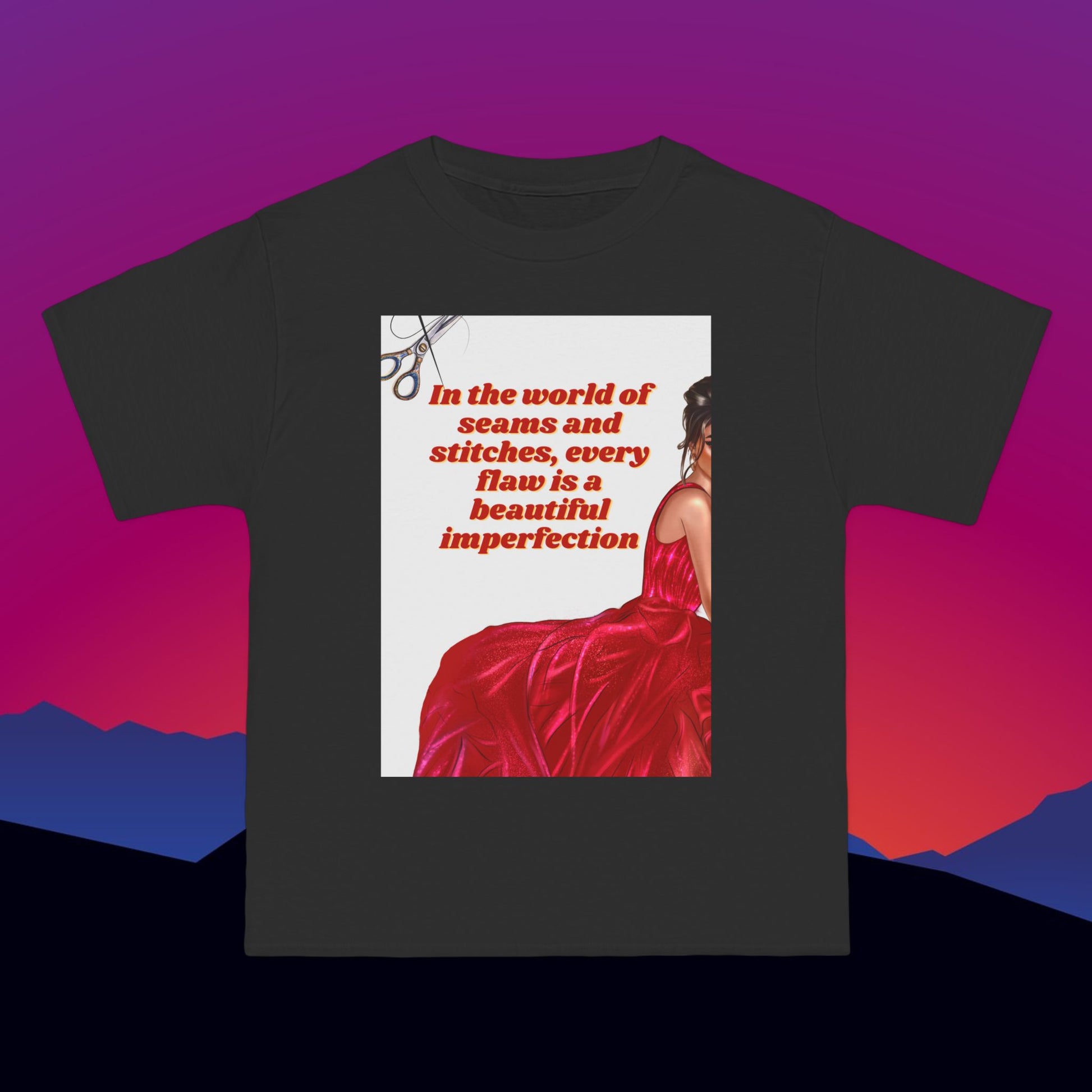 Beautiful Imperfection T-Shirt: (Hanes Beefy-T 100% Preshrunk Cotton Custom Printed by TheGlassyLass.com