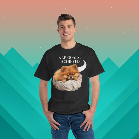 Nap Goals Achieved T-Shirt: (Hanes Beefy-T 100% Preshrunk Cotton Custom Printed by TheGlassyLass.com