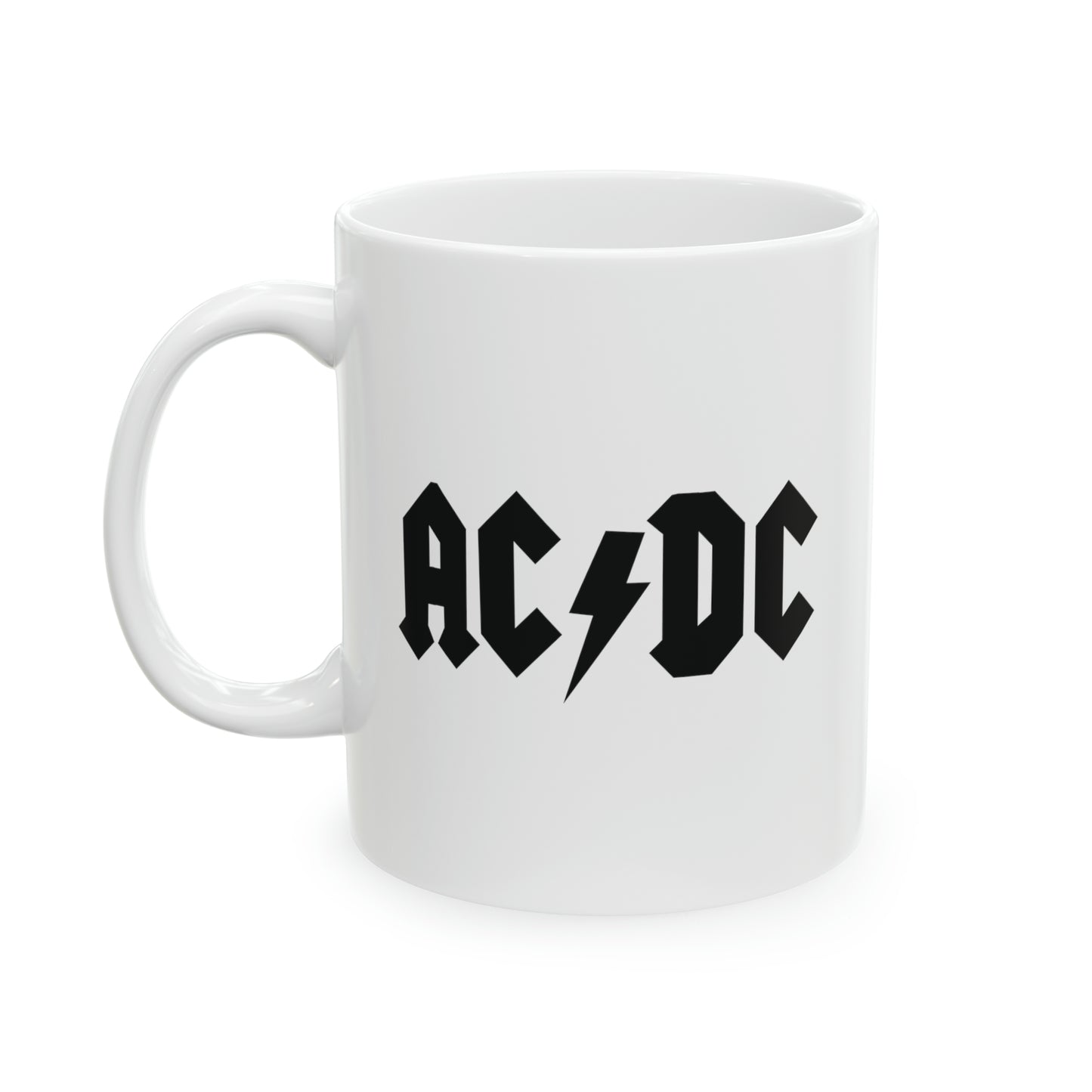 AC/DC Coffee Mug - Double Sided White Ceramic 11oz by TheGlassyLass.com