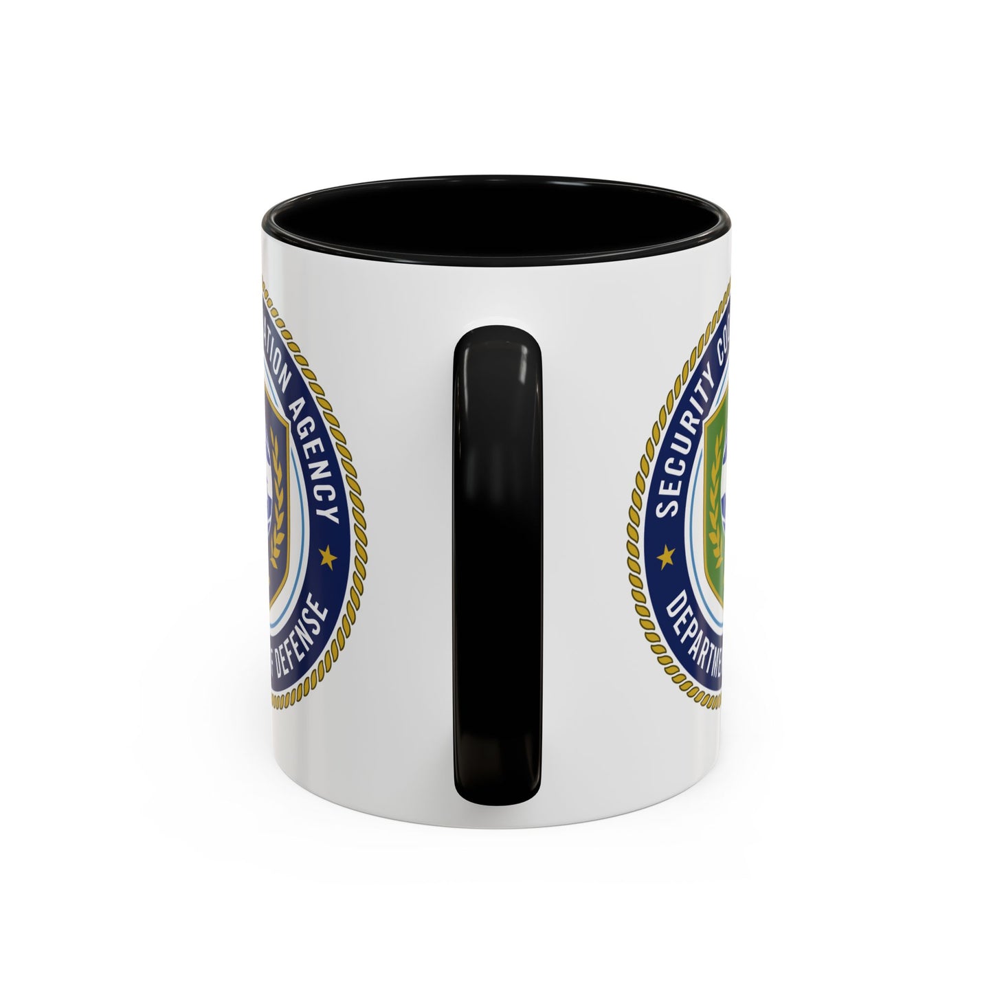 Defense Security Cooperation Agency Coffee Mug - Double Sided Print, Black Accent White Ceramic, 11oz by TheGlassyLass.com